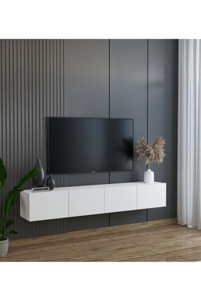 Suba Home Duvara Monte Modern Minimalist Beyaz Tv Ünitesi Mdf 160 cm