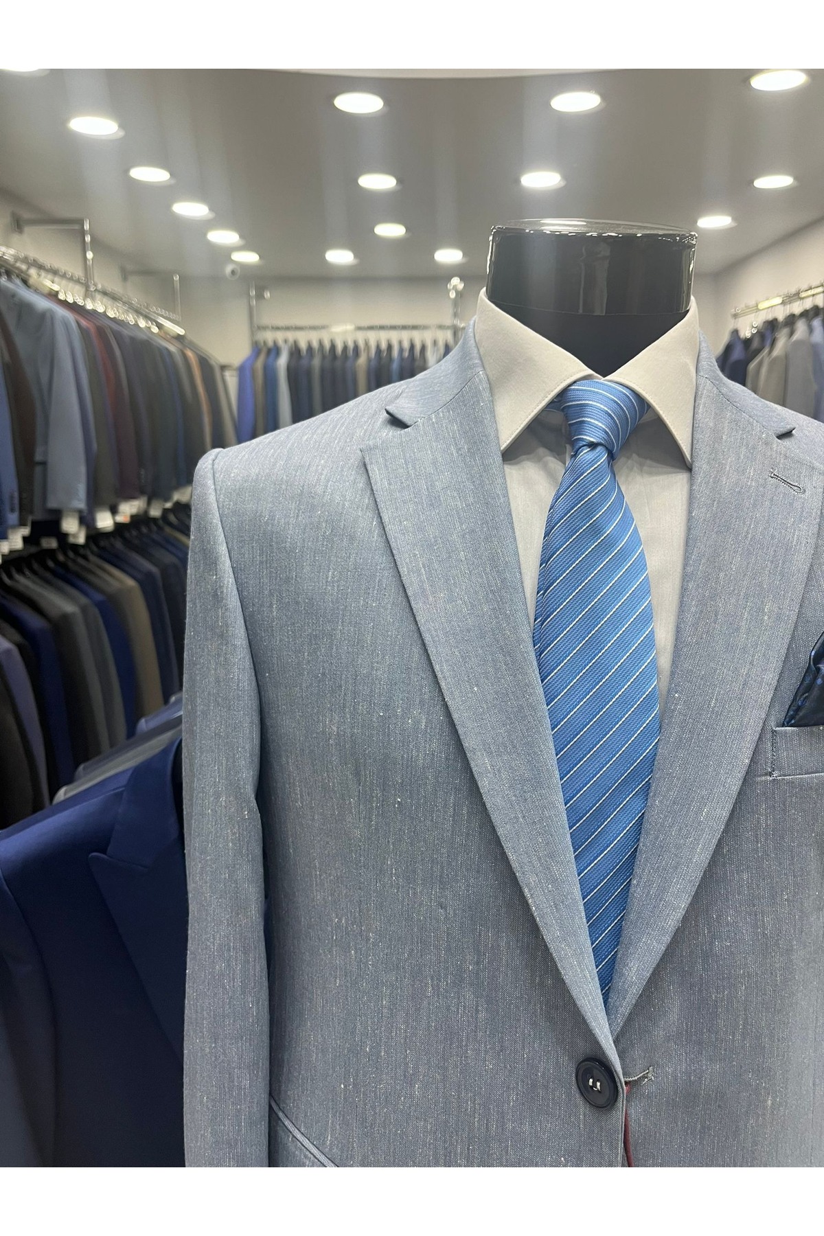 ژاکت مردانه آبی ENRICO MASAROTTI | ENRICOBTTLKTN اورجینال - تصویر 3