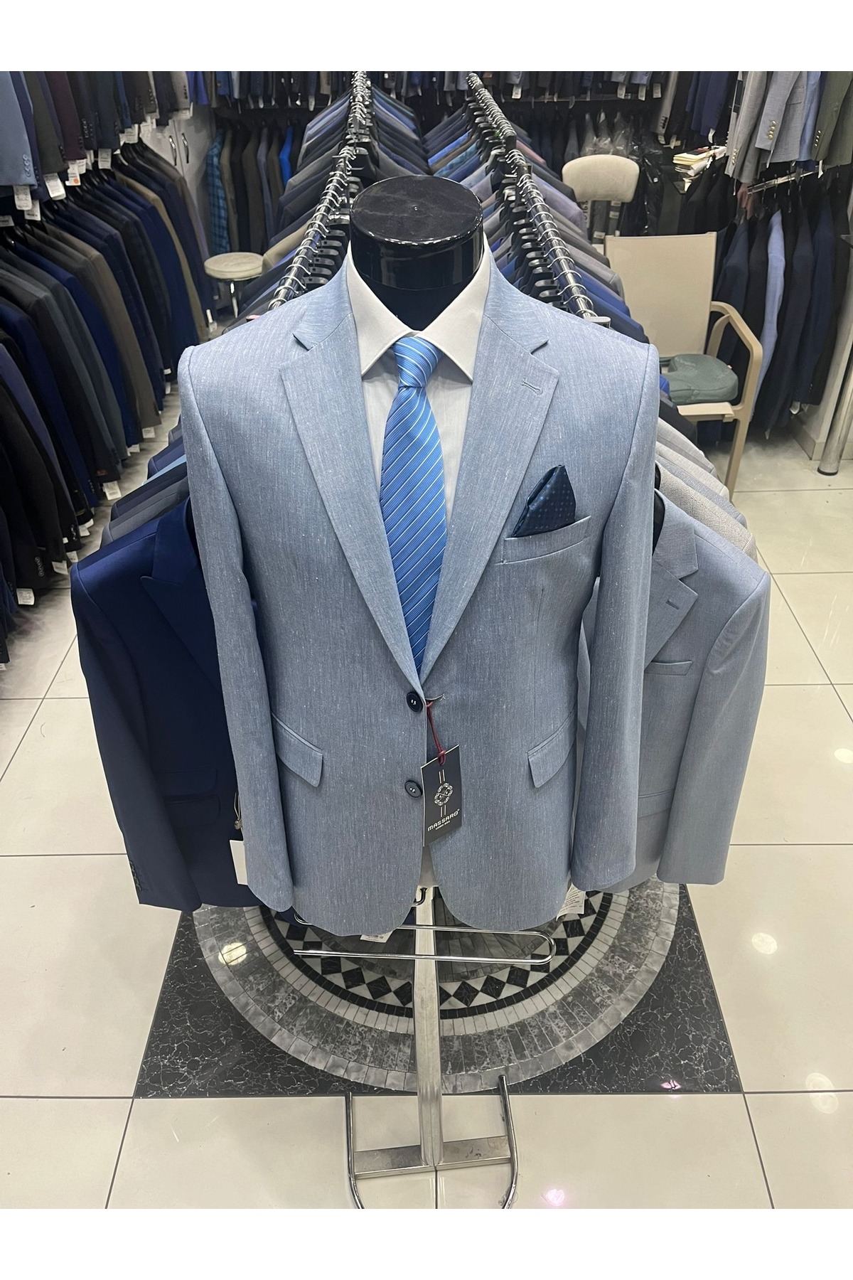 ژاکت مردانه آبی ENRICO MASAROTTI | ENRICOBTTLKTN اورجینال - تصویر 2