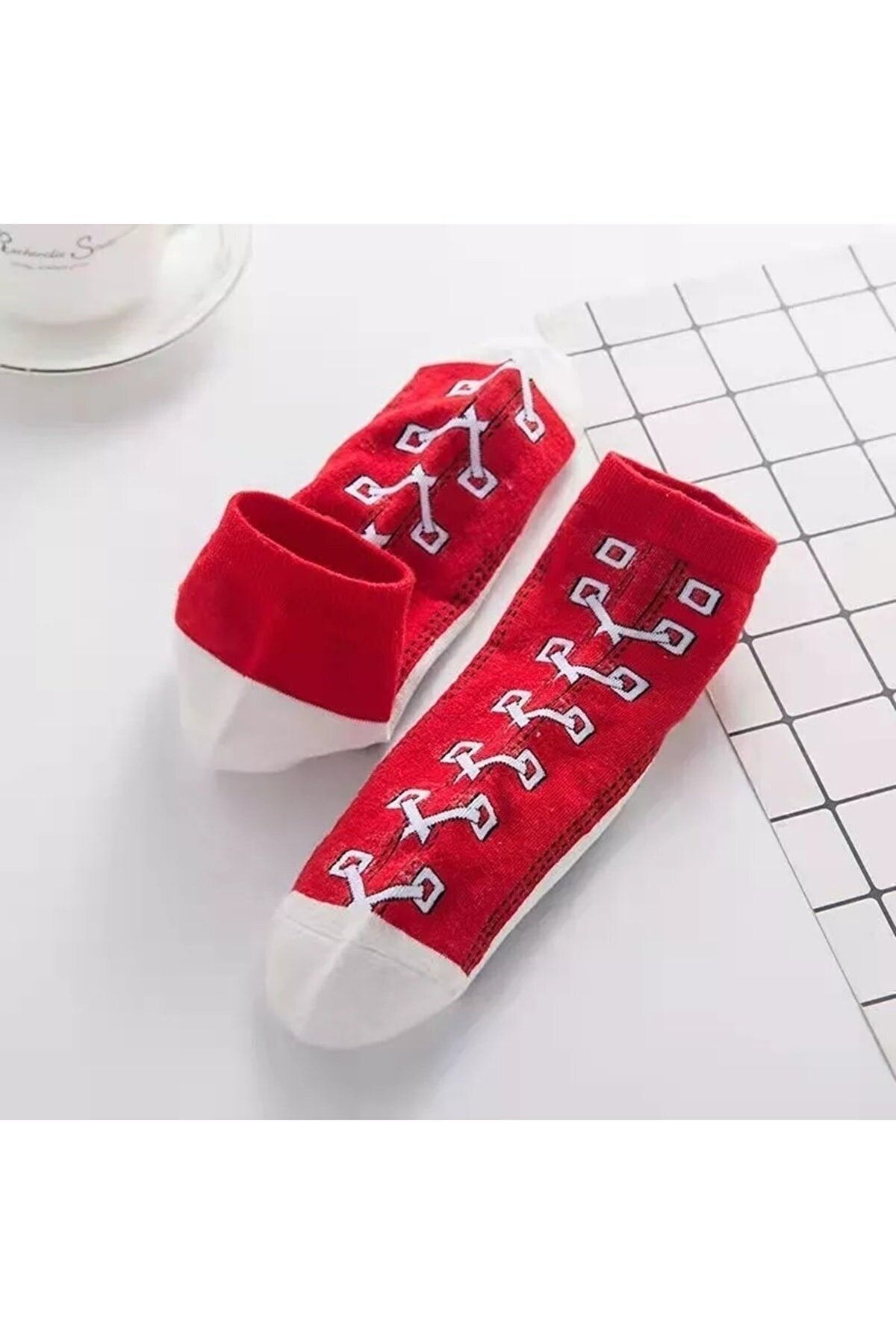 Meguca Socks-Unisex Colorful Shoe Patterned Booties Socks Set 5 Pairs 4