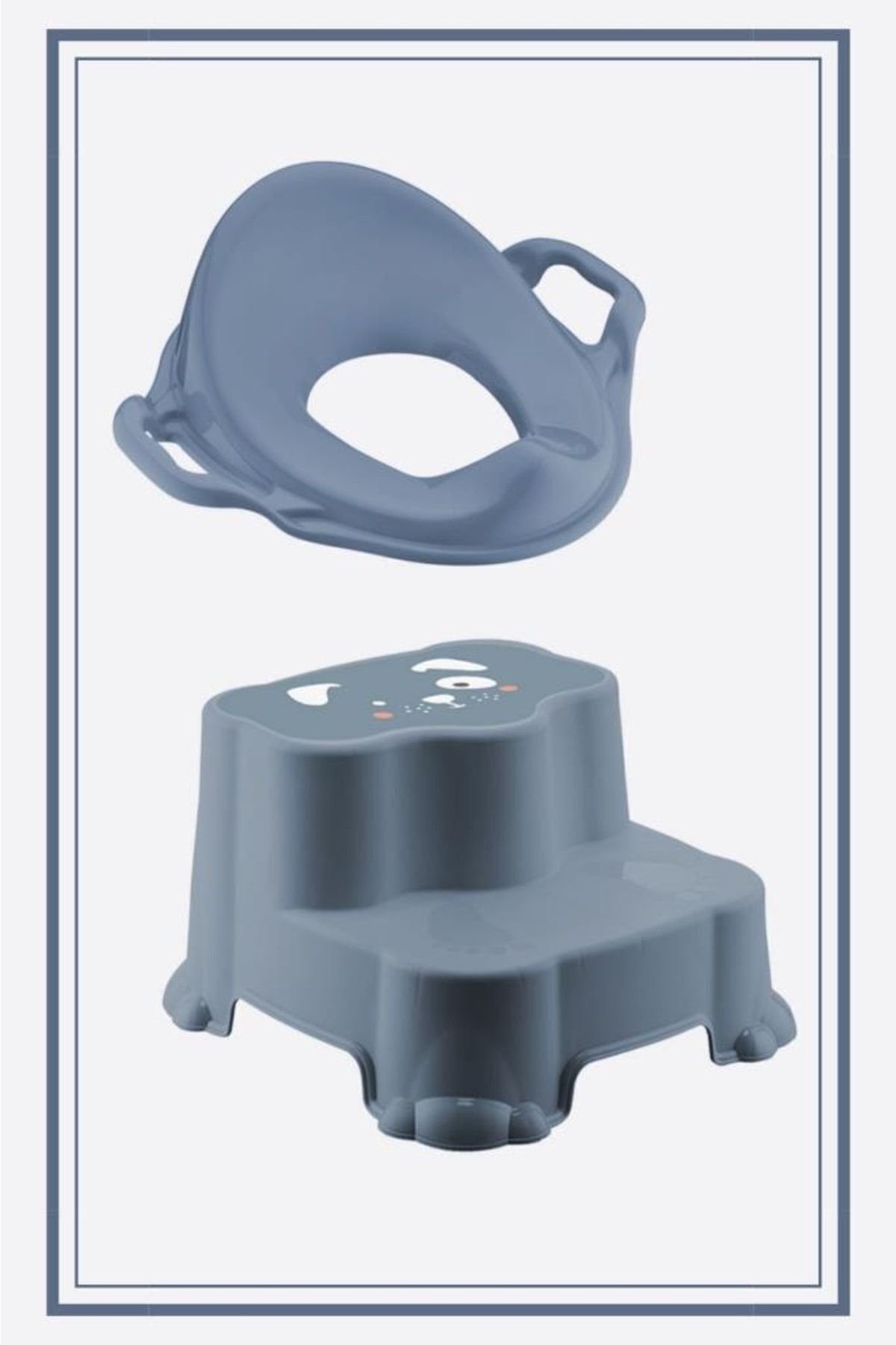 Zuu Baby Çocuklar Için Tuvalet Eğitim Seti- Kaydırmaz Katlı Basamak& Kulplu Klozet Adaptörü10tophediye fotoğrafı 4 (önizleme)