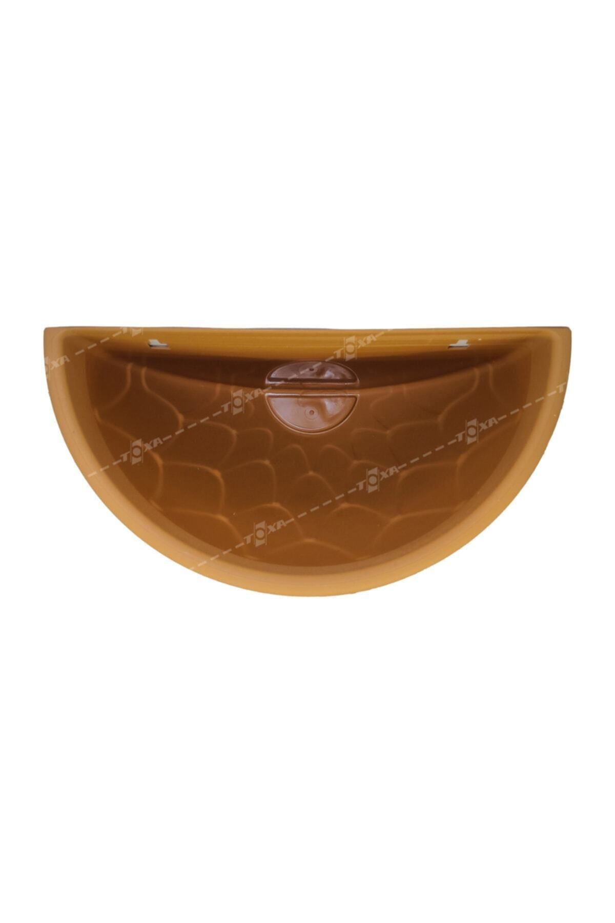 1.4 Litre Kahverengi Yarım Duvar Balkon Saksısı Bahçe Duvarı Mat Plastik Saksı Damla No1 24,5x15,5cm 8