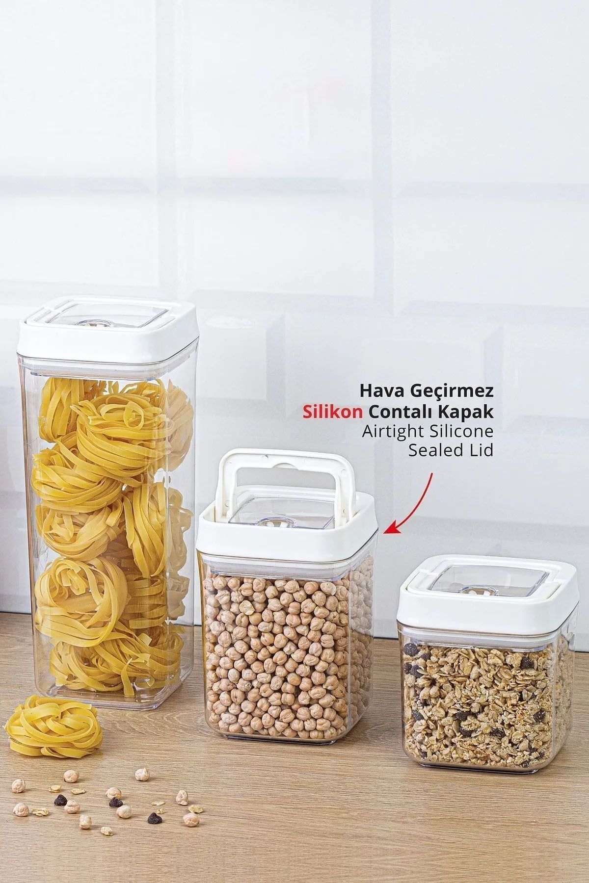 ToXA-Vacuum Storage Container Set of 3 6 Pieces 5.19l Hard Plastic Easy Vacuum Lid Bpa Free 5