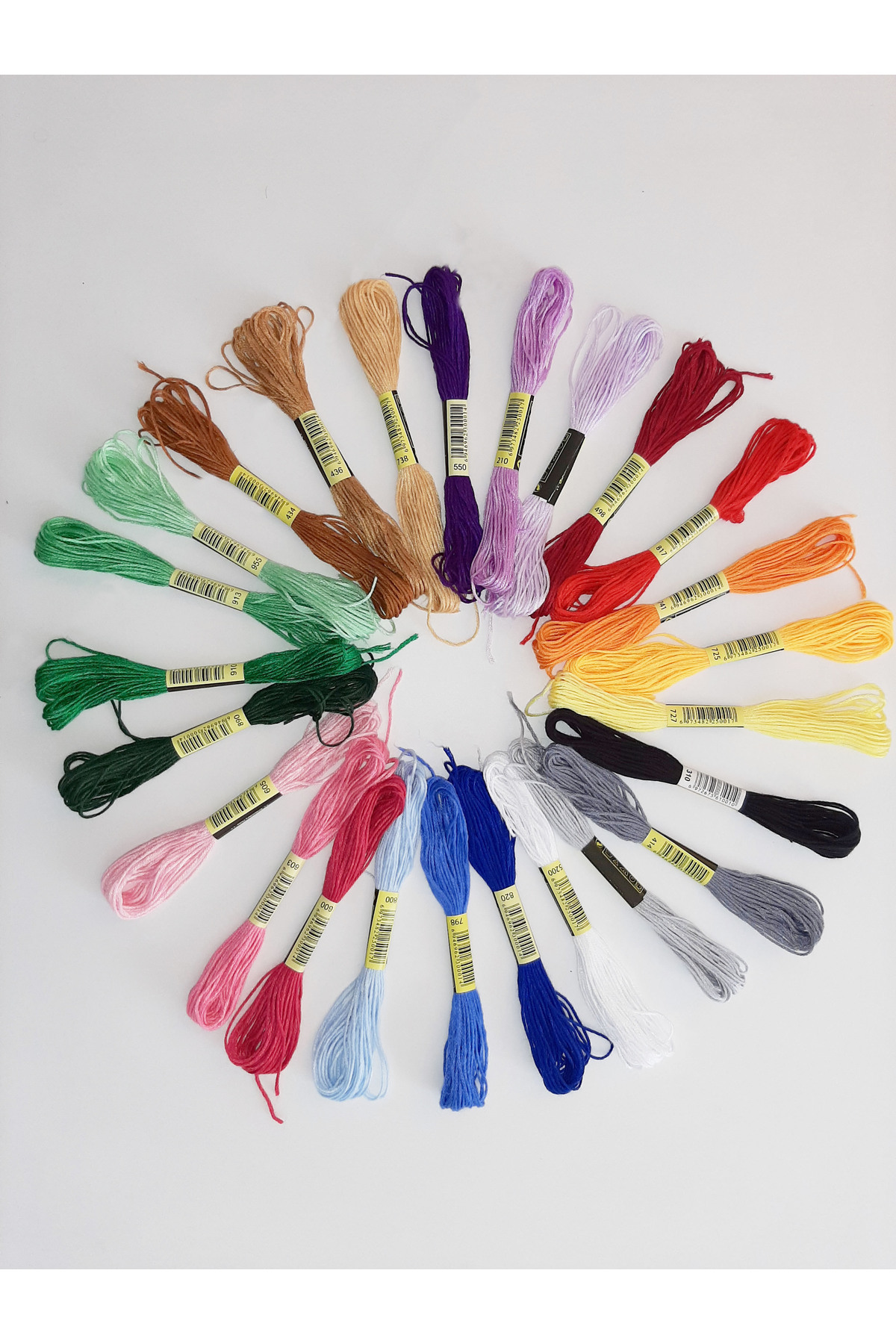ALMİŞ 25 Adet Muline Çapraz Dikiş 8 Metre 6 Kat Farklı Renk Kanaviçe Nakış Rokoko Ipi