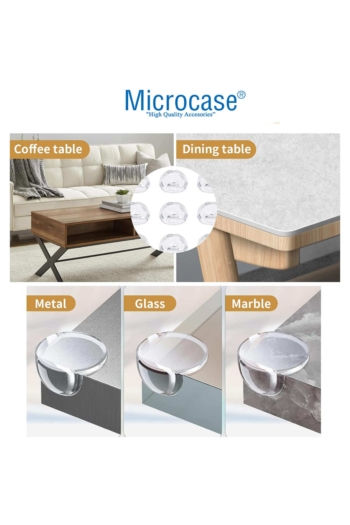 Microcase Bebekler için Eşya Masa Köşe Koruyucu Şeffaf Kendinden Yapışkanlı Silikon Köşe Koruma -AL4543 4 Adet fotoğrafı 4 (önizleme)