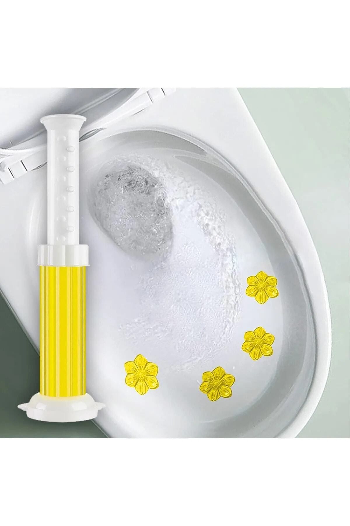 TİNEKE Wc Tuvalet Temizleme Jeli Klozet Jel Blok Koku Giderici Desenli Klozet Jeli Limon Sarı 1 Adet