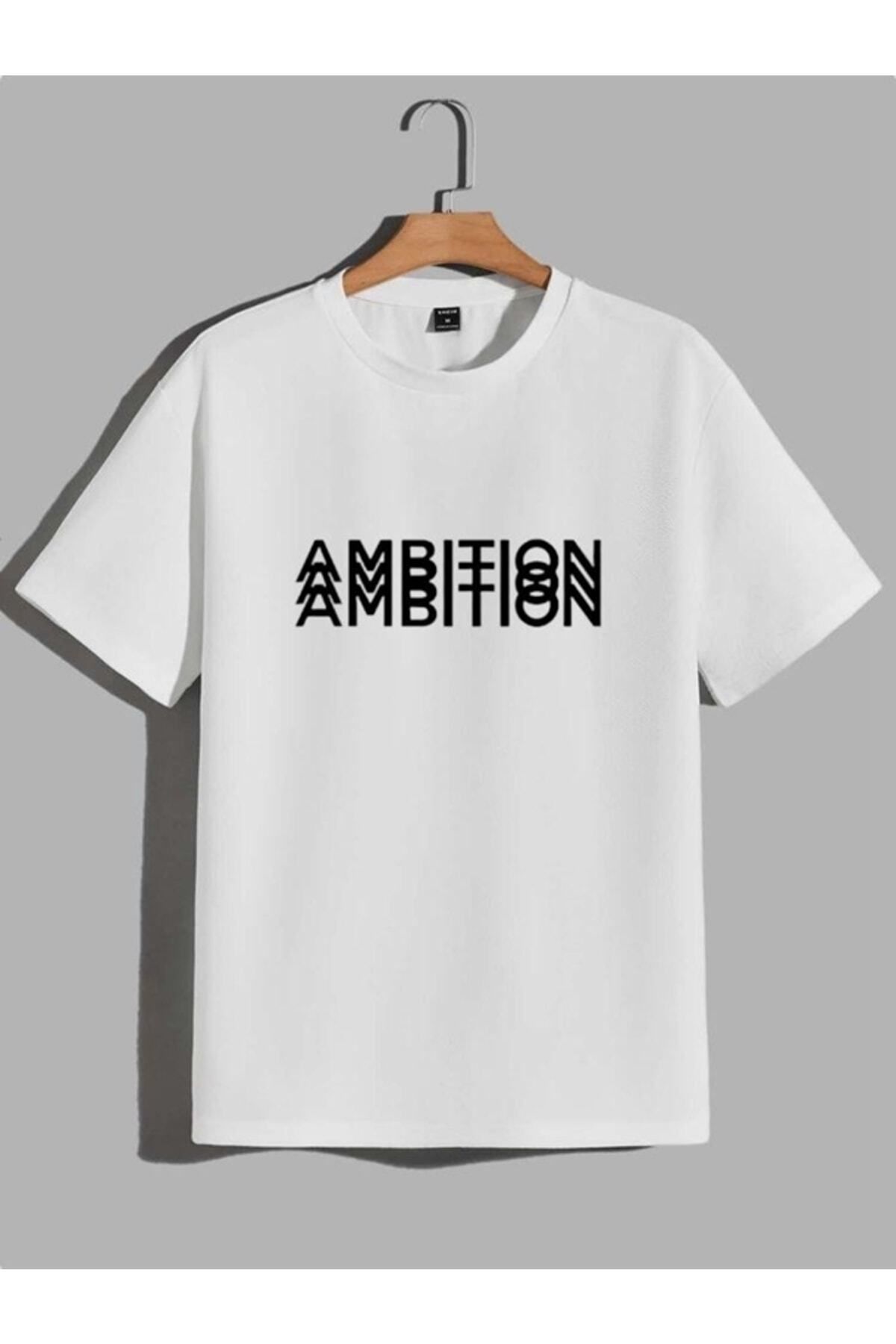 Unisex Minimal Baskılı Siyah/beyaz Oversize T-shirt