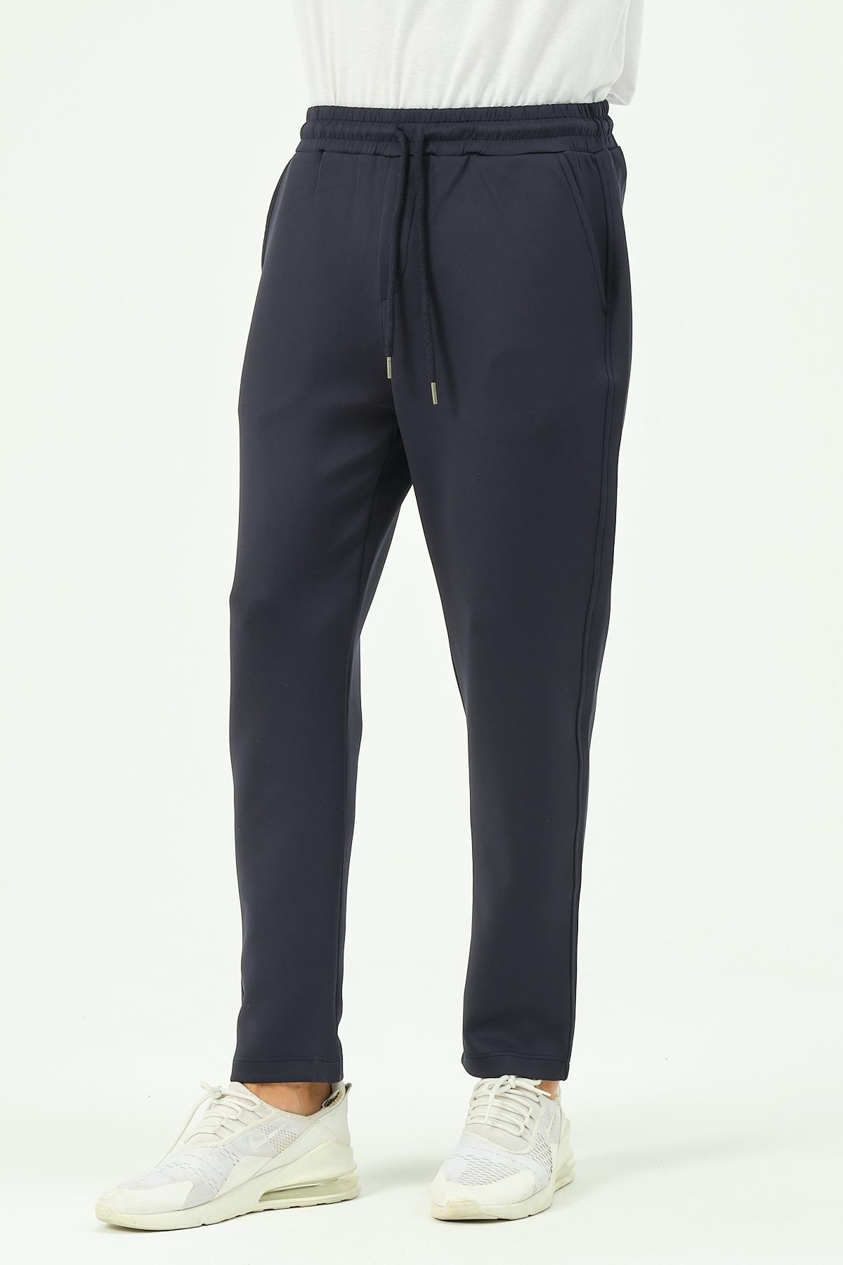 شلوار گرمکن مردانه آبی سرمه ای C&CITY | TCTY22FWPJM045 اورجینال - تصویر 8