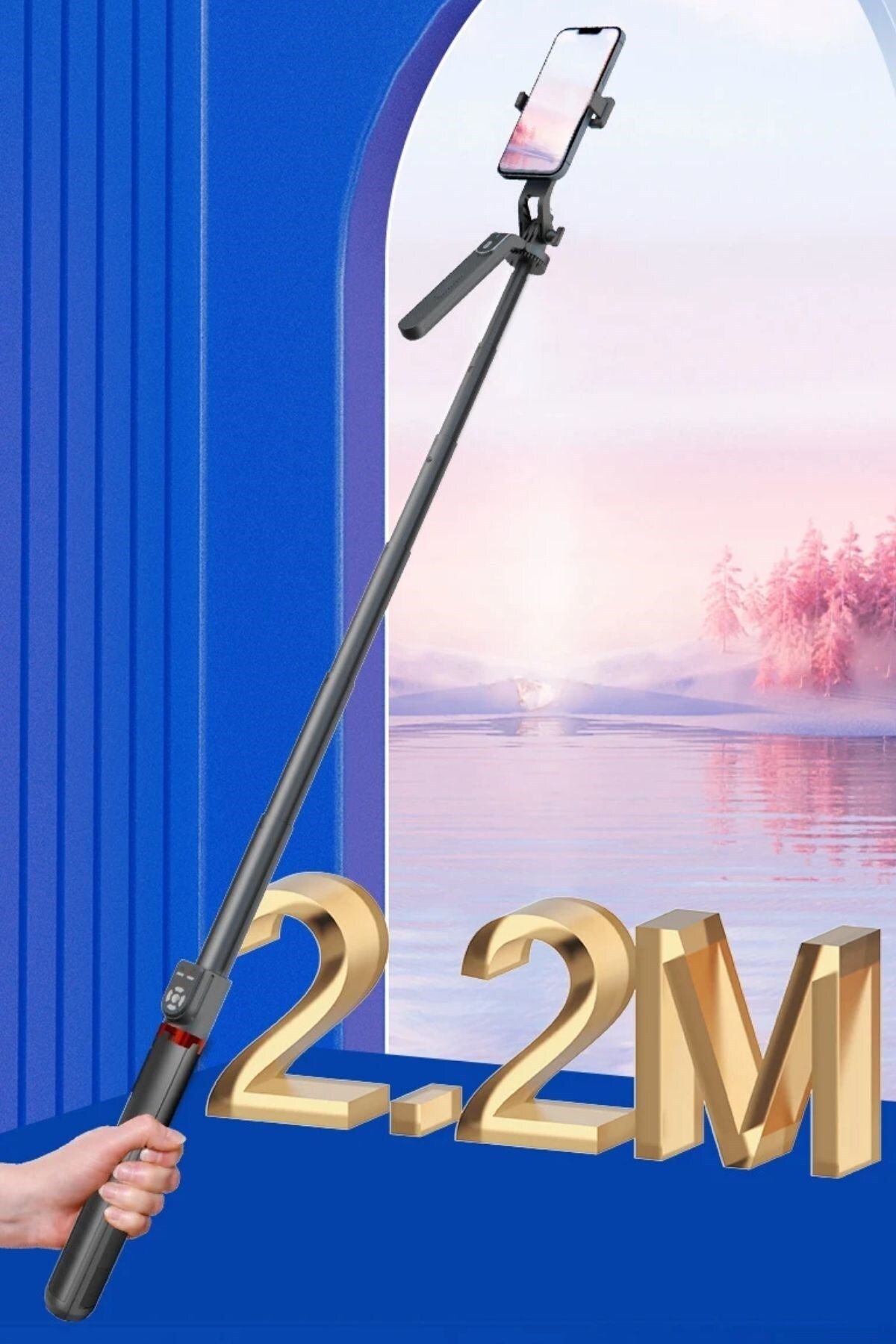 Buffer-® 360 Degree Rotatable Remote ControlTripodPhone and Camera - 2.2m ExtendableSelfieStick 4