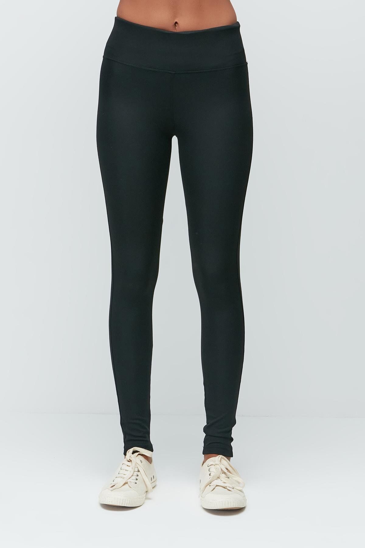 C&City-Lange Pop-Up-Sportleggings mit hoher Taille 9400 Schwarz 5