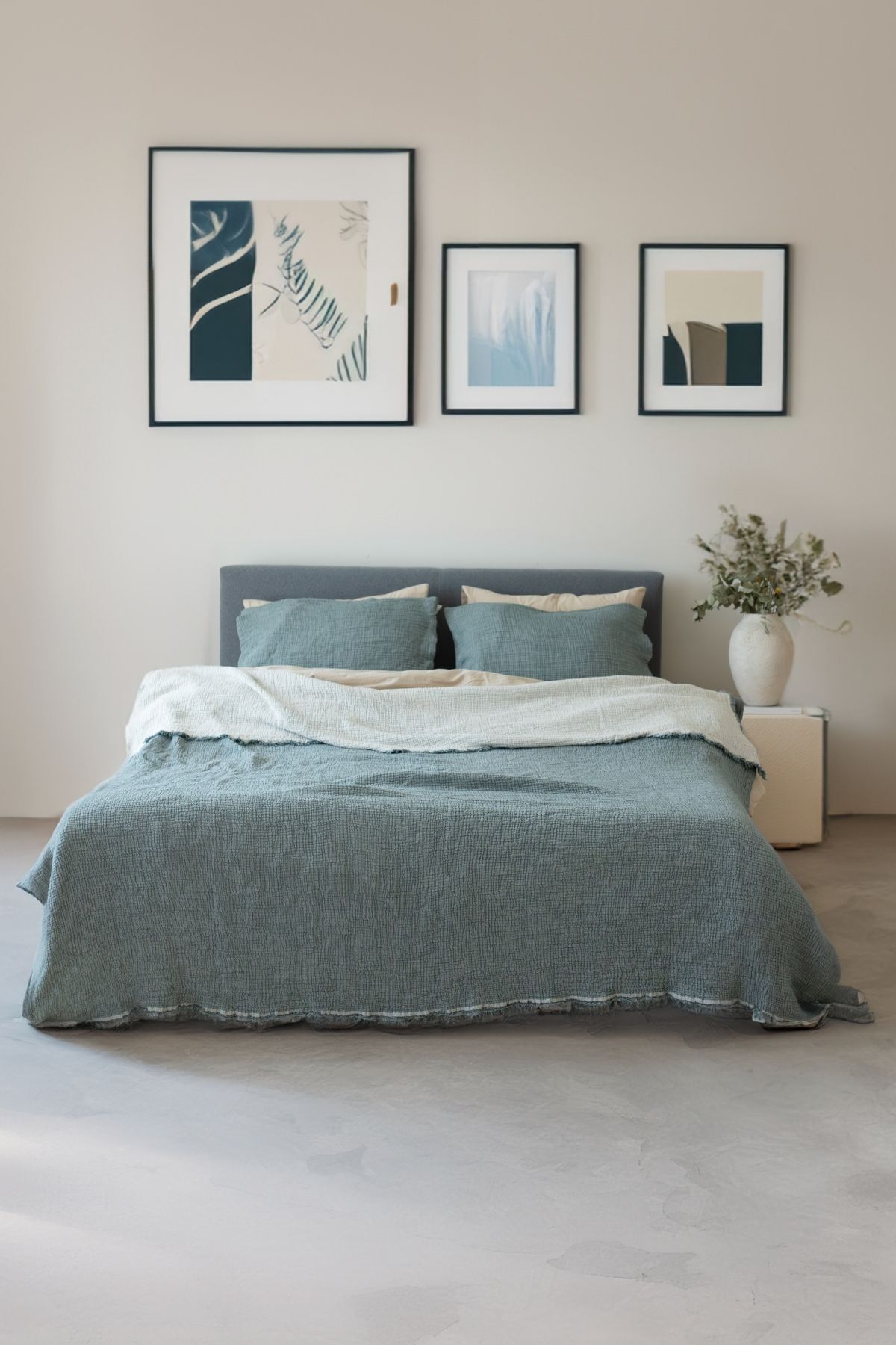 vivamaison Çift Kişilik Pike Yatak Örtüsü 4 Kat Müslin Pamuklu Çift Taraflı Yeşil 220x240 Cm 3