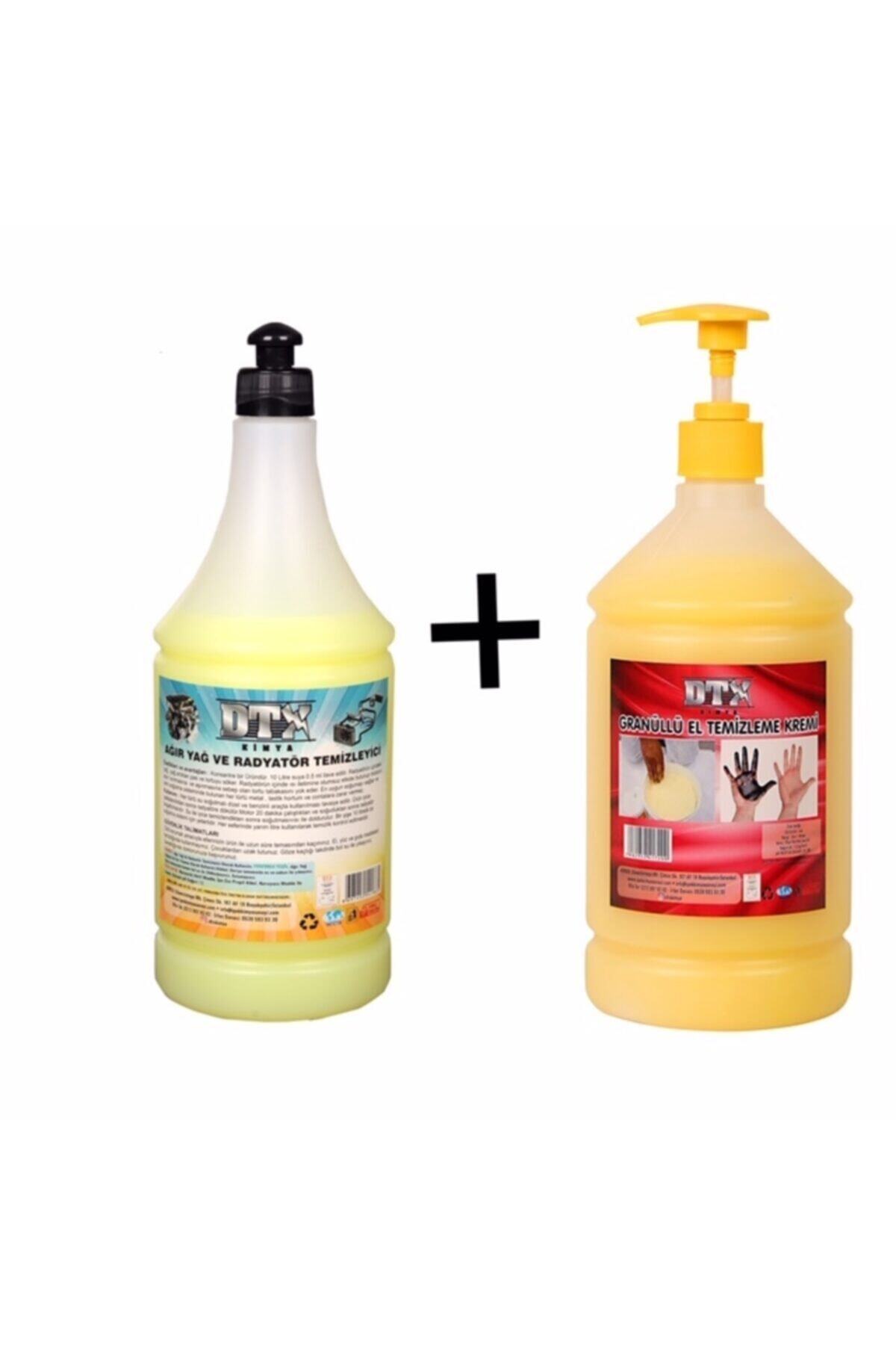 Ağır Yağ Sökücü Radyatör Temizleme İlacı 1 Litre & Granüllü El Temizleme Kremi 1 Lt