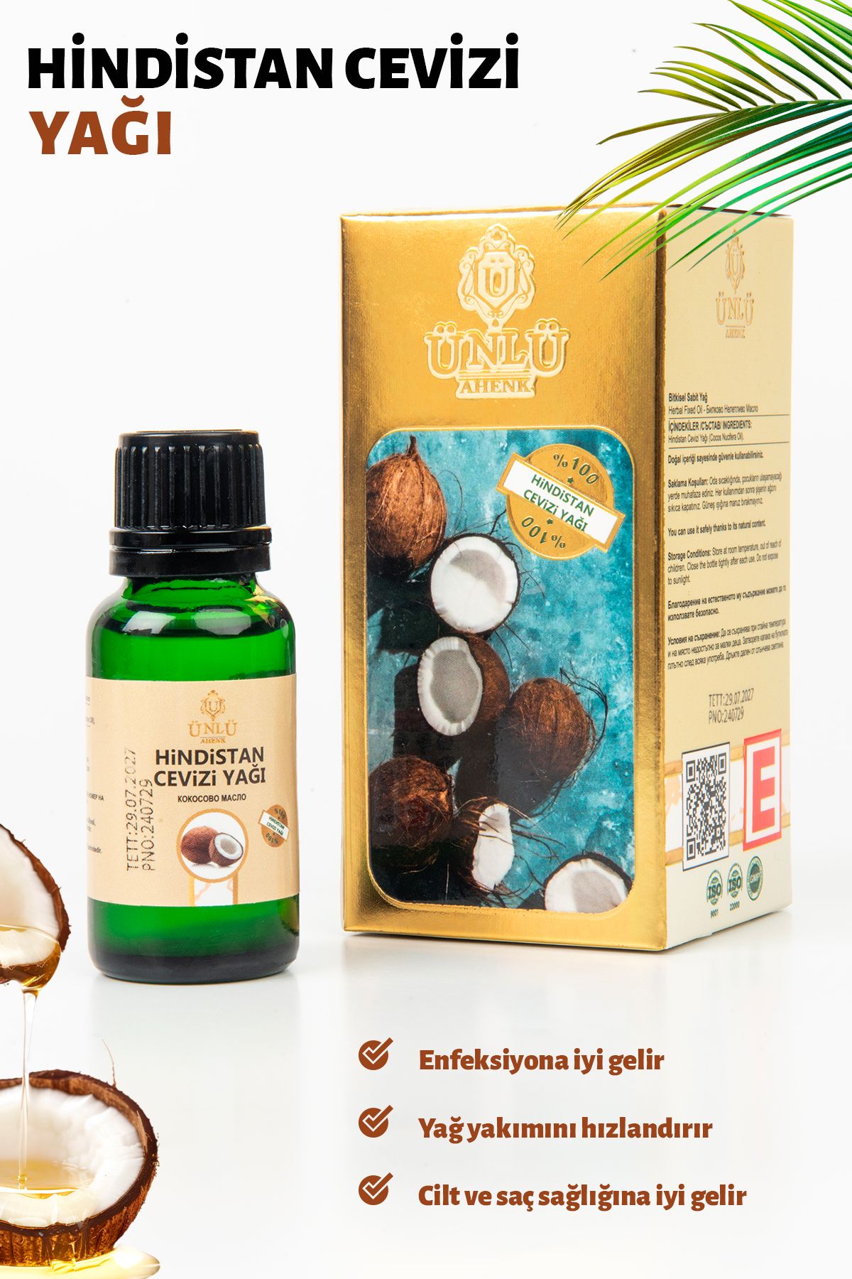 Ünlü Ahenk Hindistan Cevizi Yağı 20 ml Saç Bakım