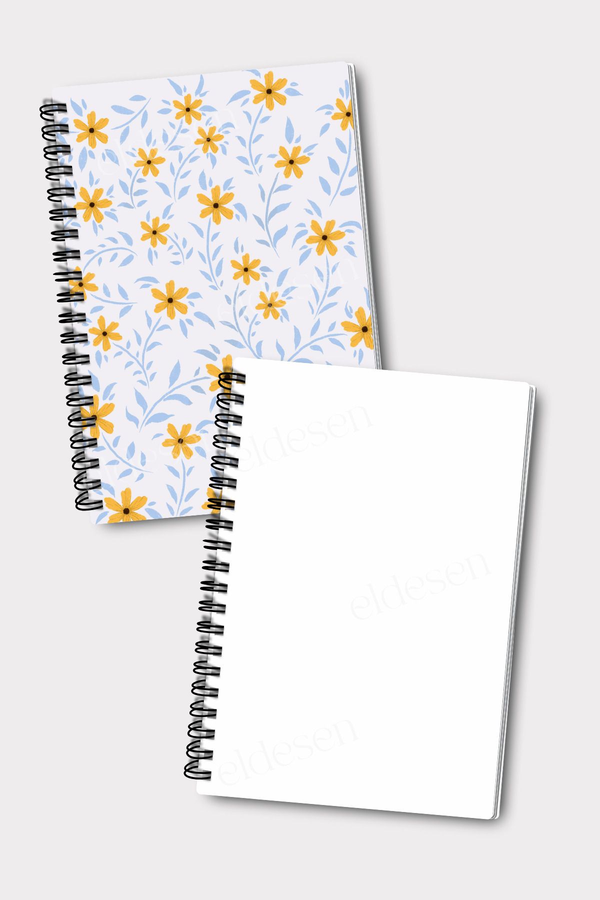 Eldesen Tasarım-A5 Size Set of 4 - Spiraled Unlined School Notebook, 50 Sheets 100 Sheets 6