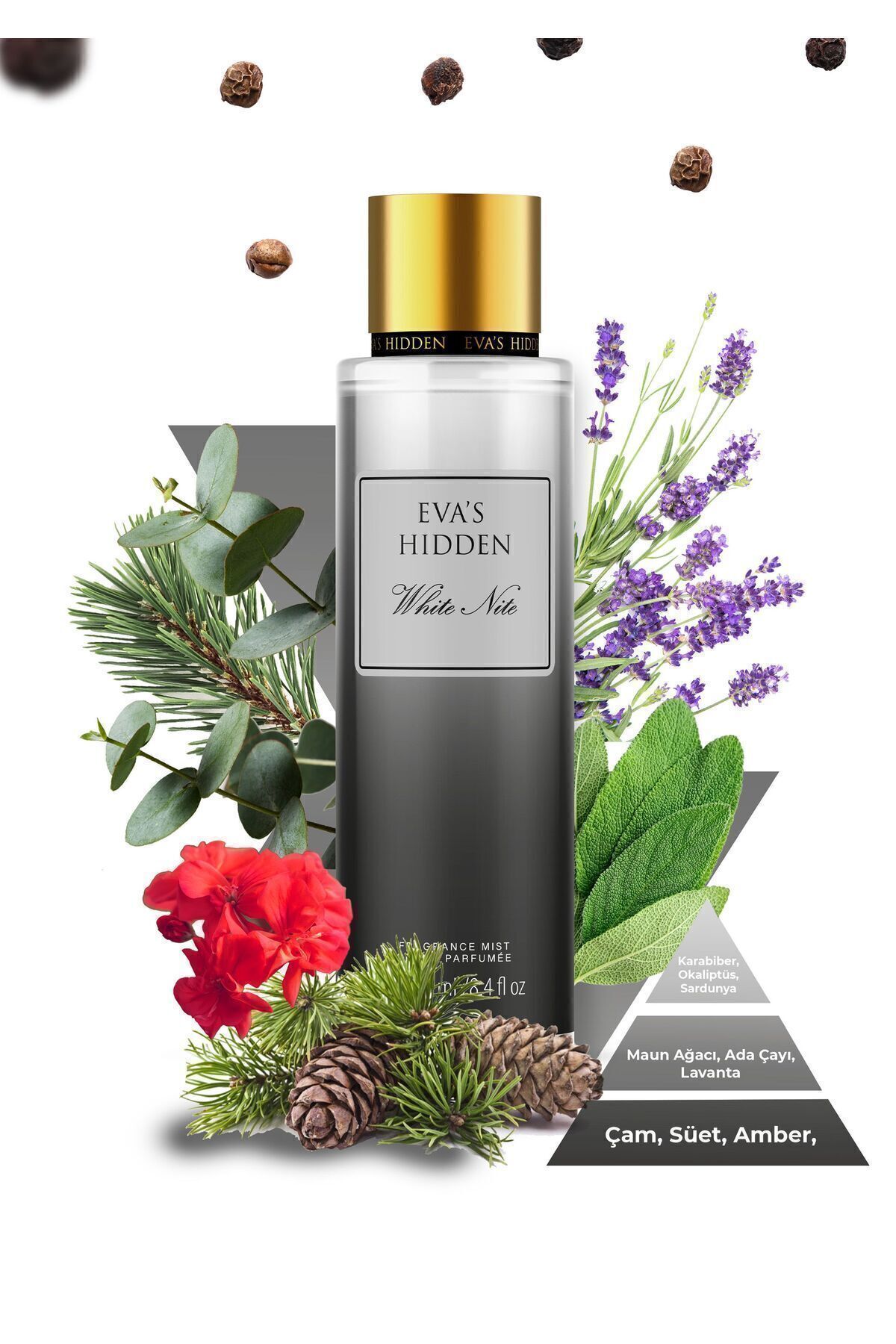 EVAS HIDDEN Body Mist White Nite Vücut Saç Spreyi 250 ml