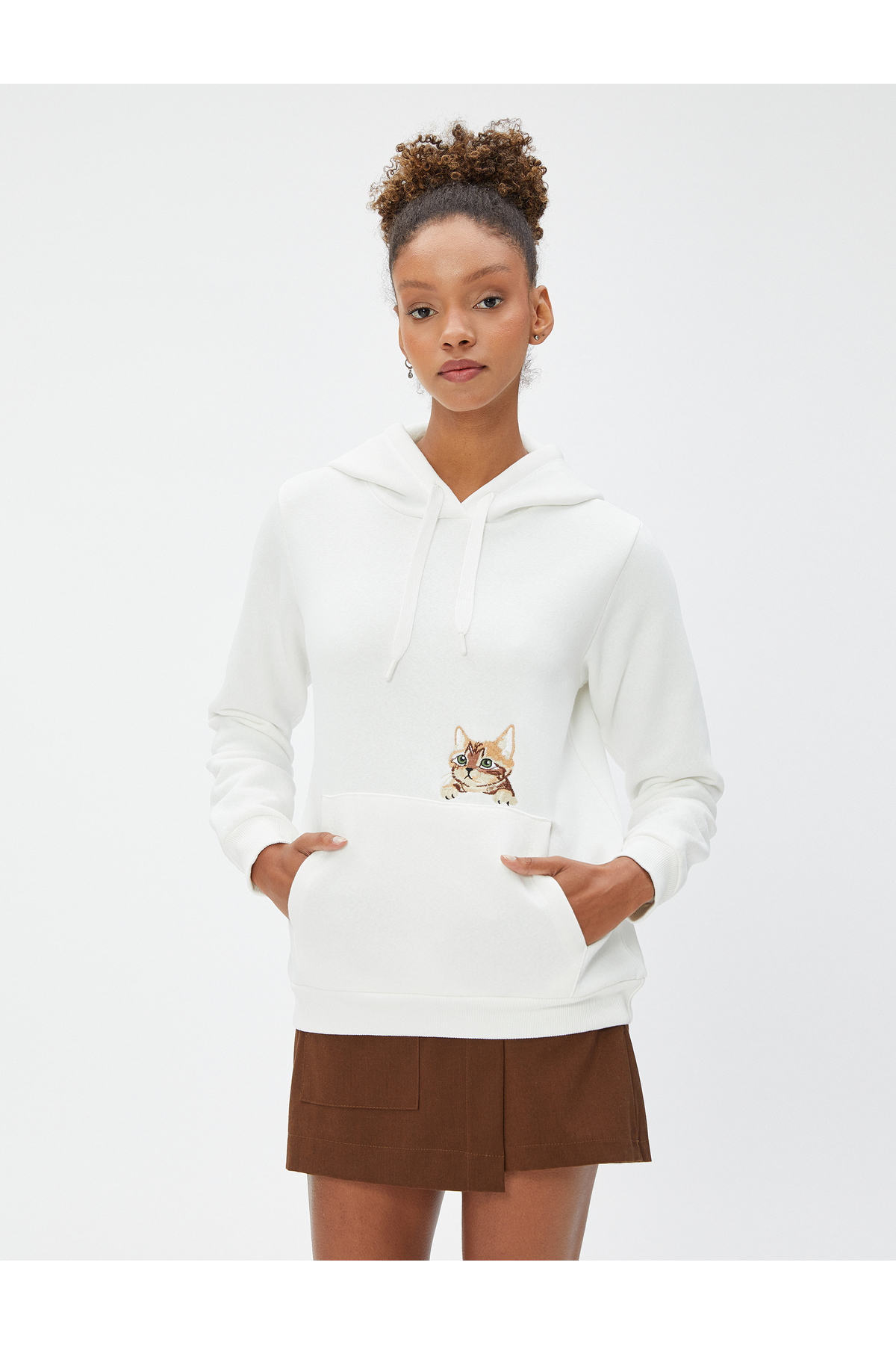 سویشرت زنانه اکرو کوتونKoton | 4WAL10009IK اورجینال - تصویر 3