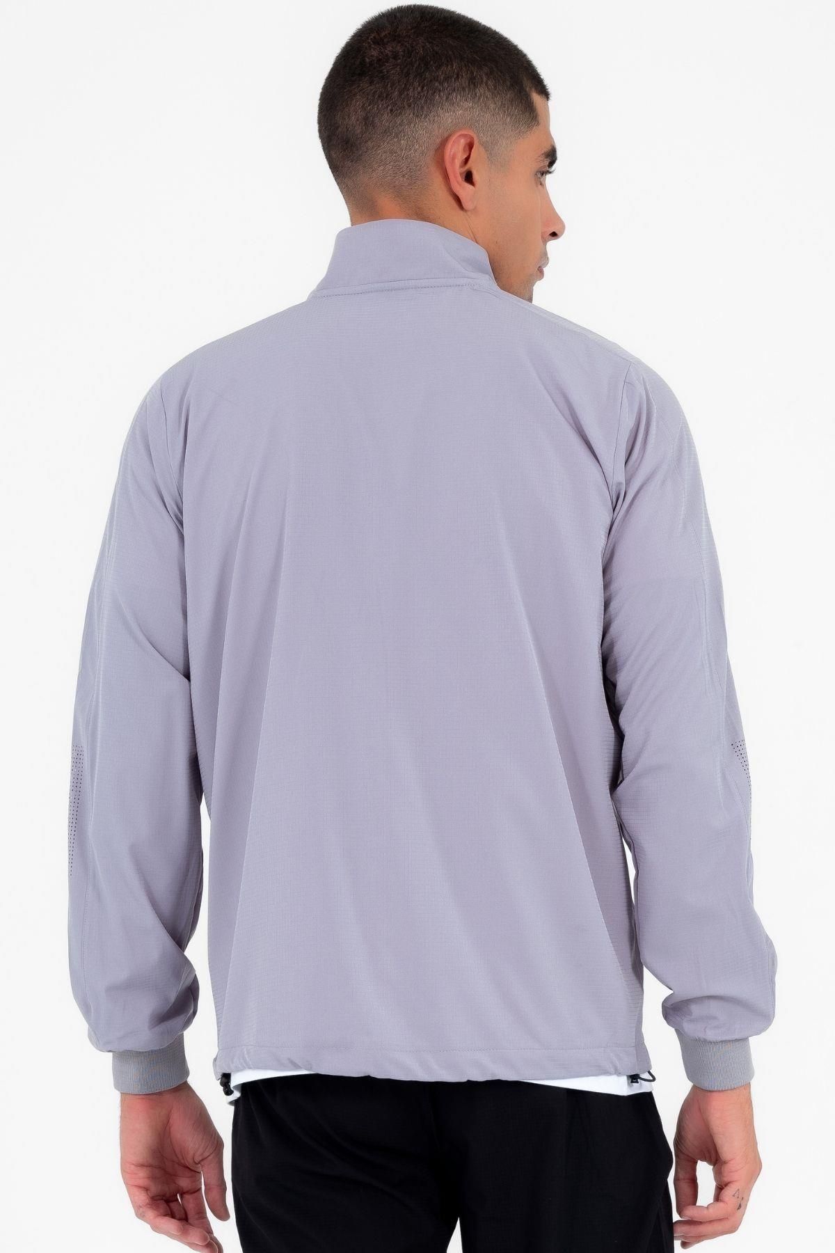 ست گرمکن ورزشی مردانه یقه ORTAK GREY LYCRA BREATHING 4 POCKET SUMMER SLIMFIT TRACKSUIT تیم 6943 Escetic