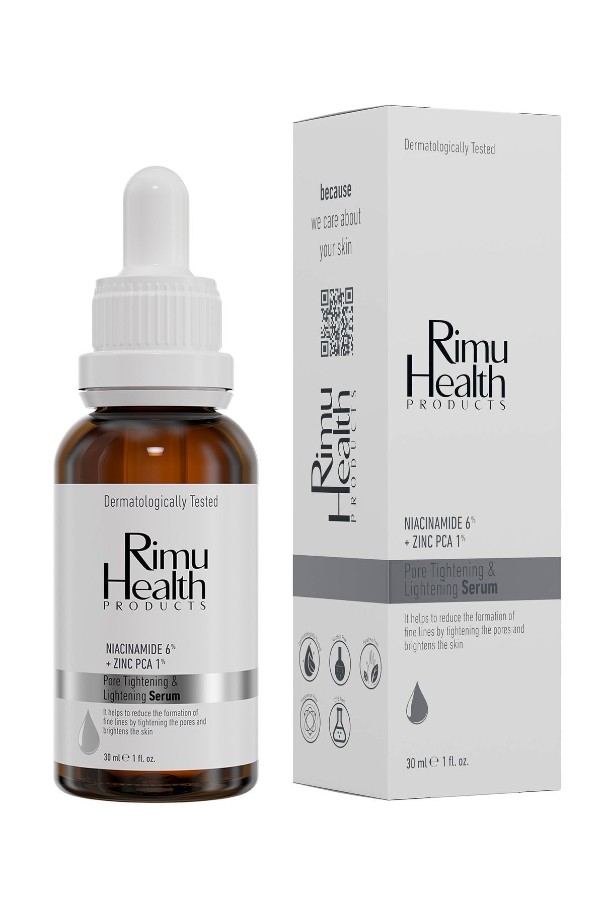 سرم و سرسیاه تنگ کننده منافذ 30 میلی لیتر (نیاسینامید 6%+زینک پیکا) Rimu Health Products