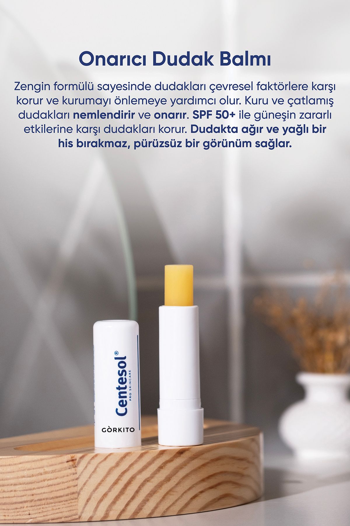کرم لب و اسکراب مرطوب کننده ترمیم مومیایی کردن SPF 50+ 4 گرم CENTELLA ASIATICA روغن نارگیل Görkito