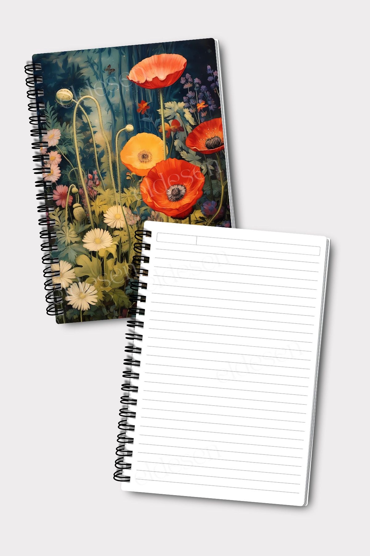 Eldesen Tasarım-A5 Size Set of 4 - Spiraled Lined School Notebook, 50 Sheets and 100 Sheets 3