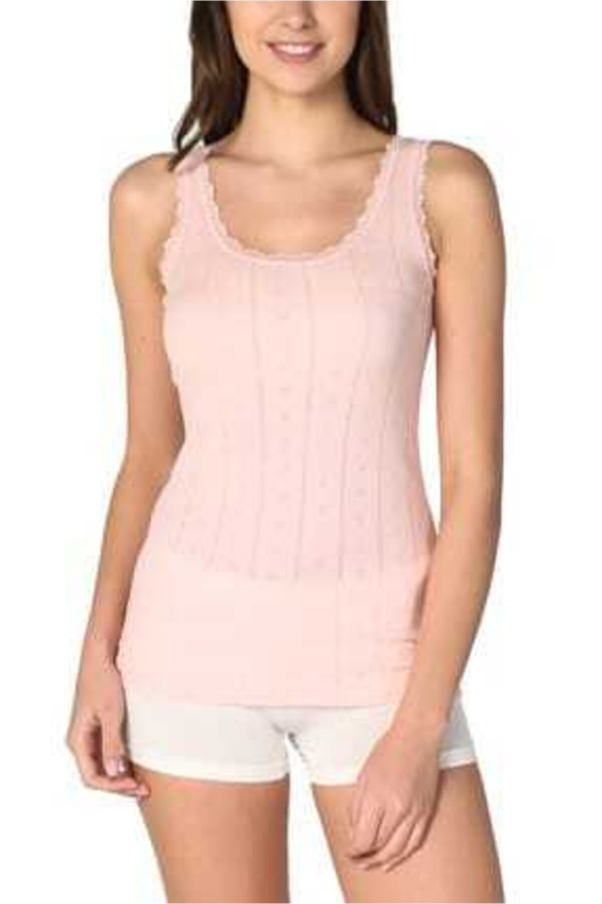 Tutku-Tricot de corp din jacquard, ecru, cu bretele groase, pachet de 3 2