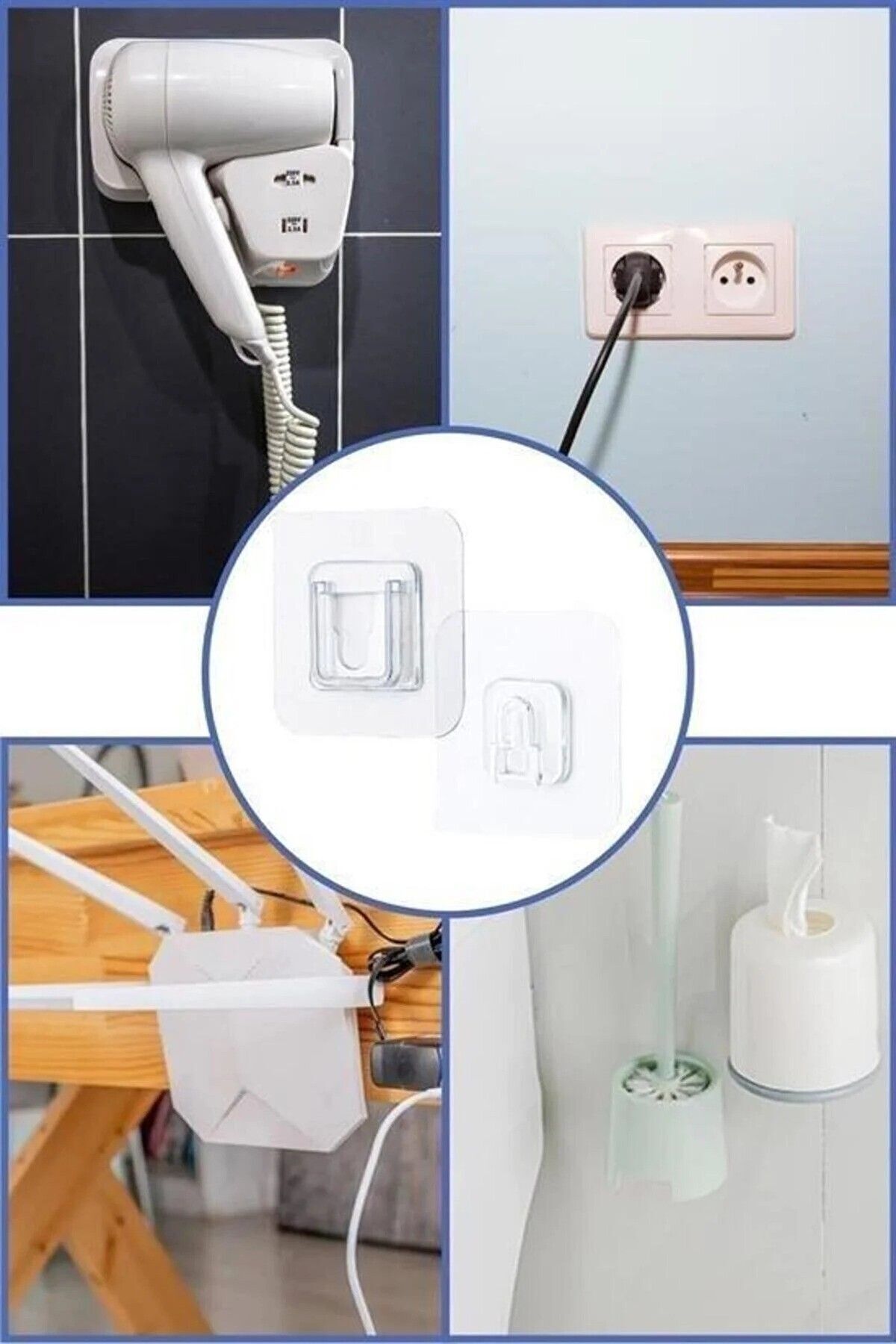 GAT Shop-Fixing Clip for Hanging Frame Table Socket Small Items, Without Pulling Nails, Without Dirtying the Wall, 10 Pieces 3