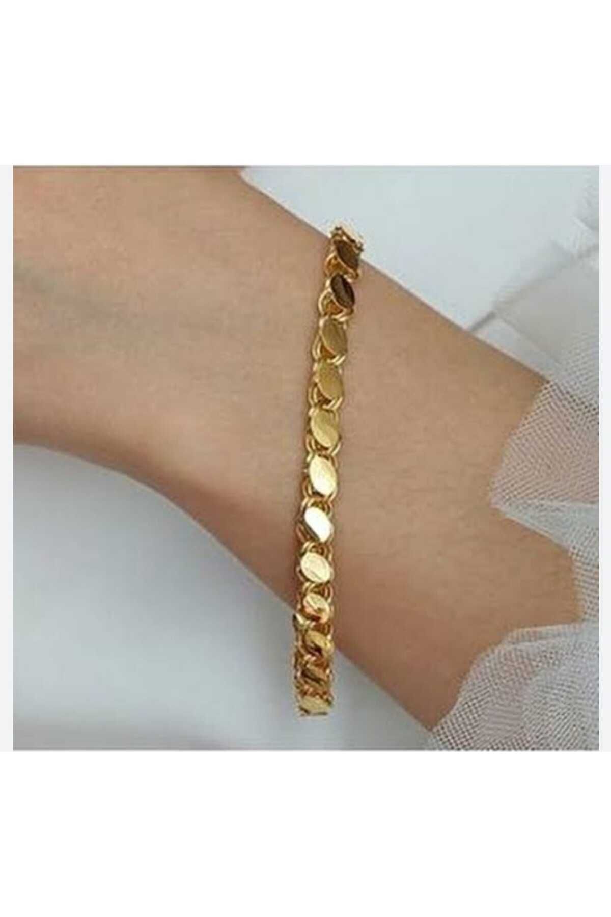 Arpa Pullu Gold Çelik Bileklik 3