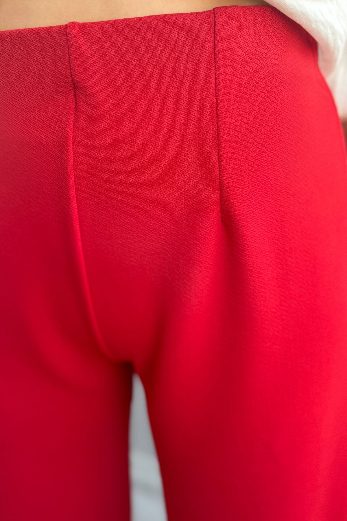 lady special-Women's Elastic Waist Collar Detailed Lycra Balloon Trousers 5
