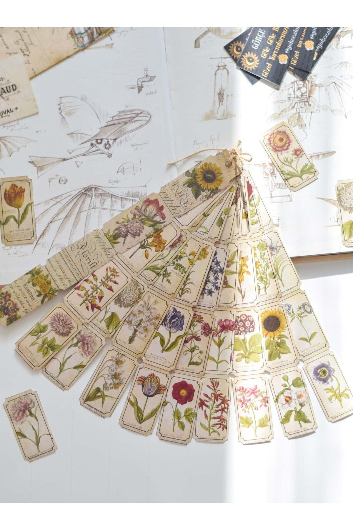 Scrapbook Florist Retro Şerit Sticker Kitap / Vintage Bilet Çıkartma / Scrapbook & Bullet Journal
