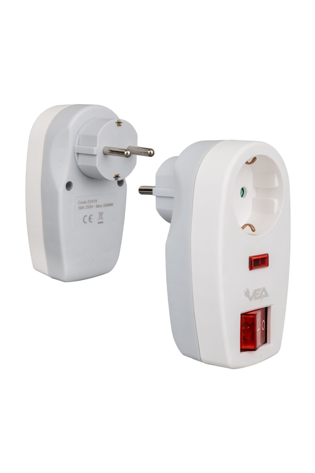 harry-3500 Watt 16 Ampere Current Protected LED Indicator Child Protected Single Socket with Switch 2