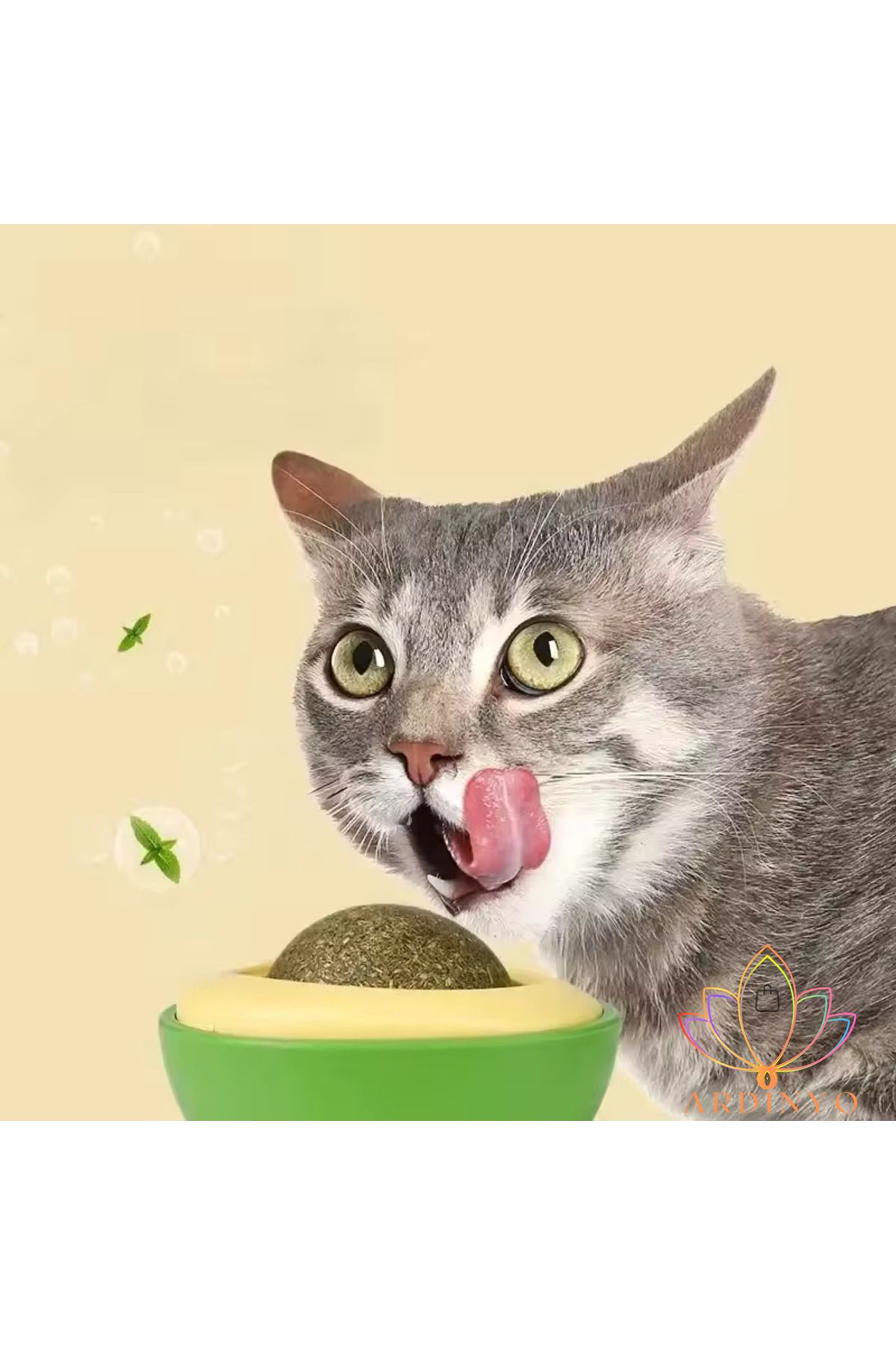 Ardinyo-AvocadoCatnipCat Grass - 360 Degree Rotating Healthy Licking Ball 3