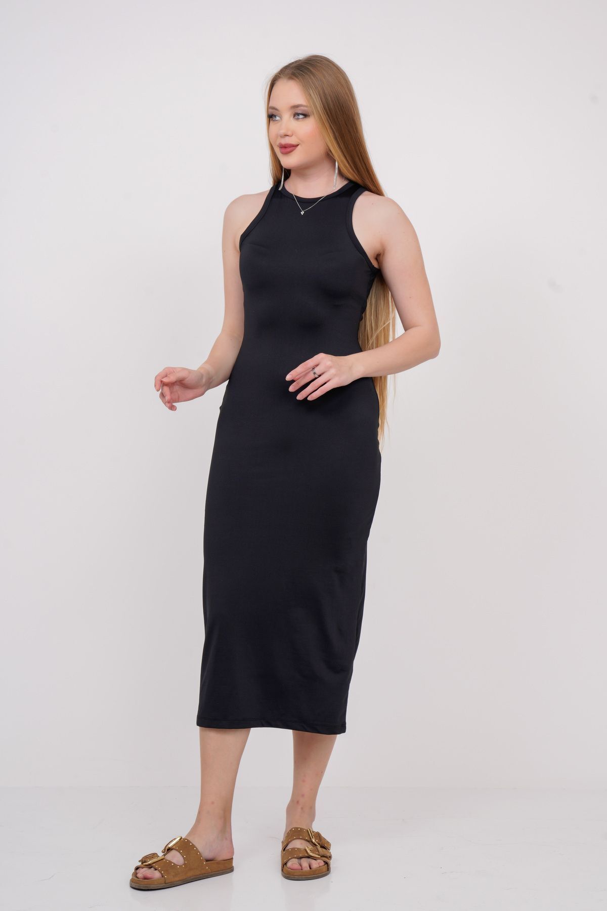 SevdeUgur-Women's Black Skinny Long Dress / Sevde Ugur 2