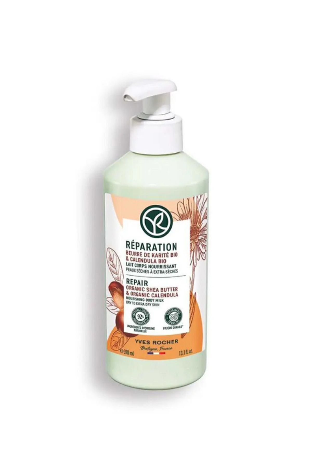 Yves Rocher 390 ml Organic Shea Butter Calendula Repairing and Moisturizing Body Lotion Trendyol
