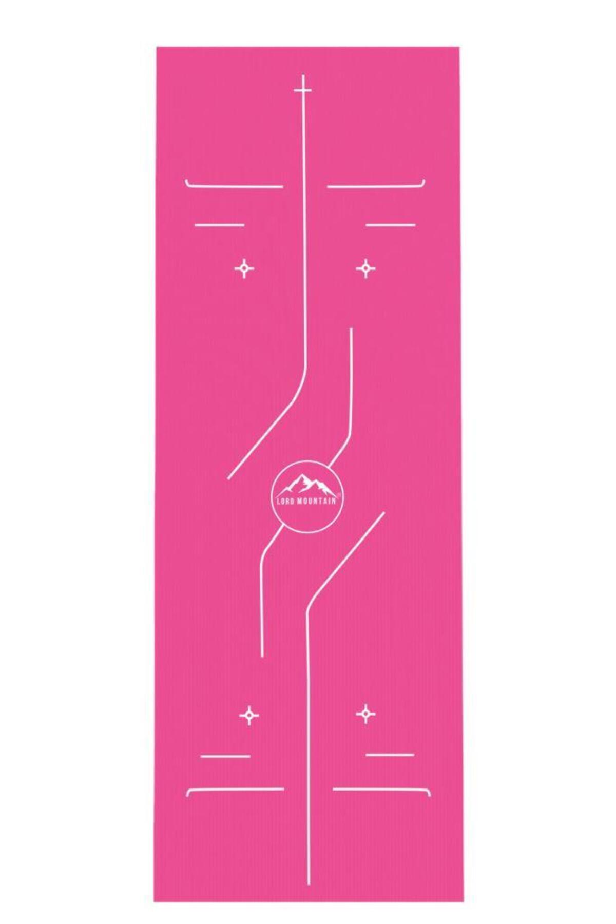 Lord Mountain Hizalamalı Pilates Yoga Matı,Spor Matı,Egzersiz Matı,Pilates Minderi,Kaymaz Taban,180x55 cm 10 mm