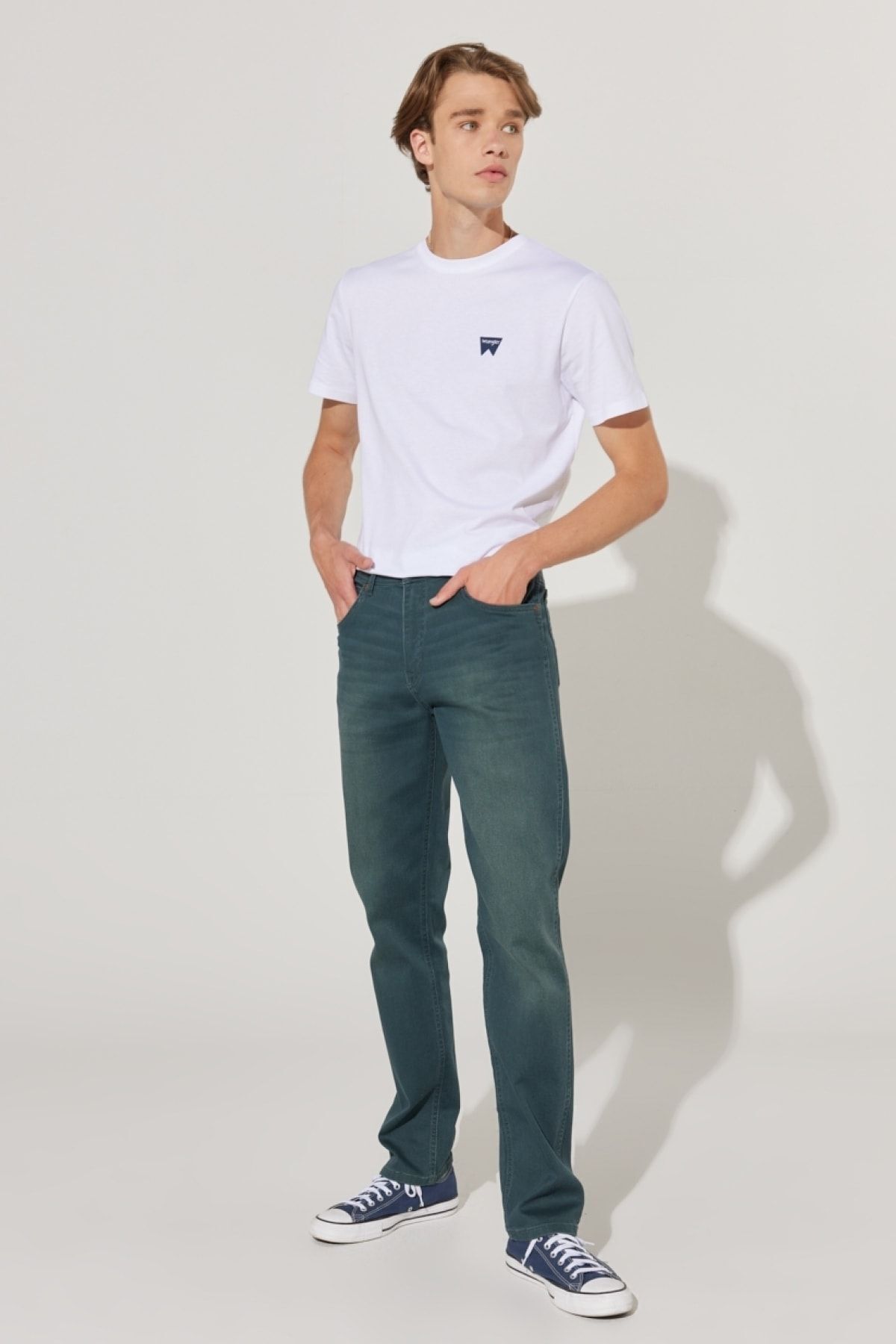 شلوار جین خاکستری مردانه تگزاس باریک و کمر نرم انعطاف پذیر Wrangler