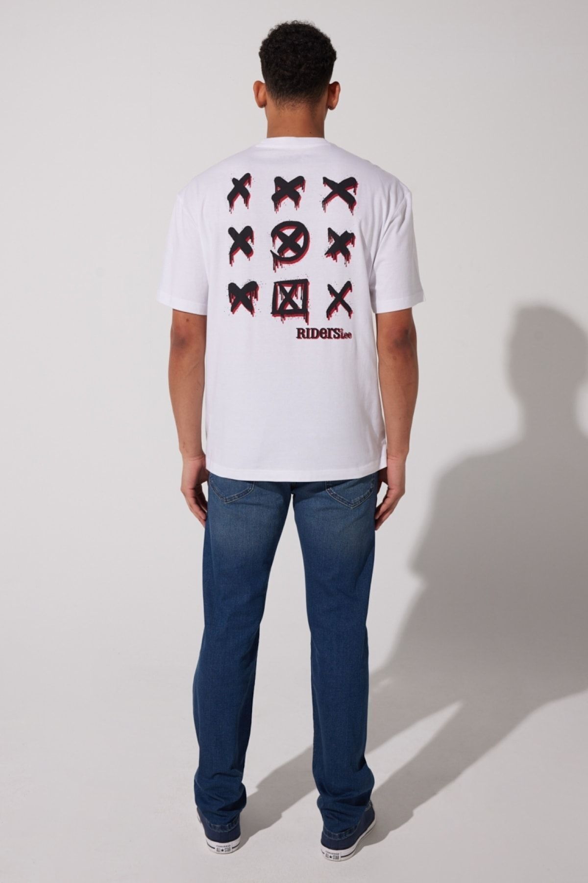 Riders by Lee-Bílé tričko Crew Neck 100% BavlnaLooseFit 5