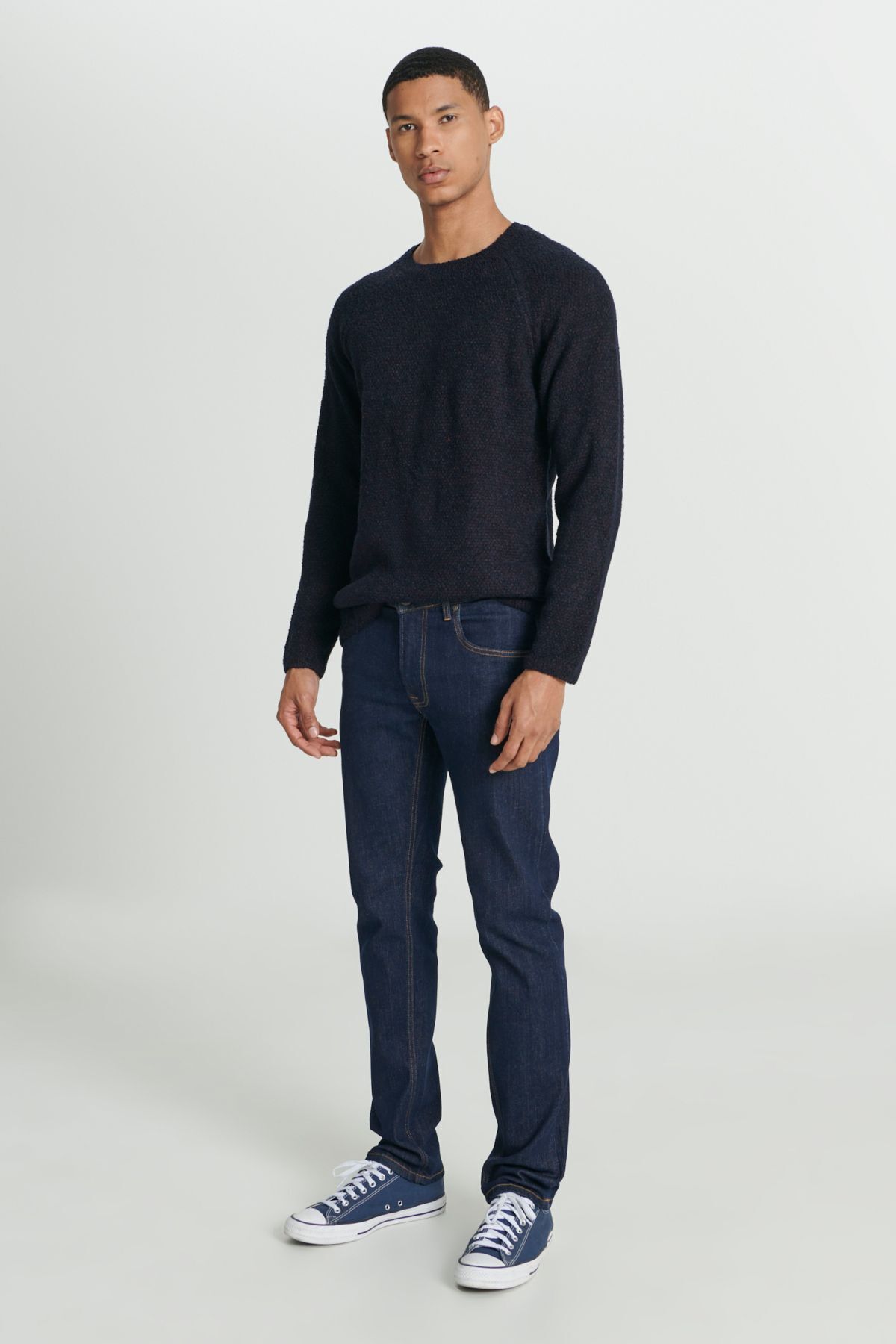 Lee  Regular Fit Normal Kesim Bisiklet Yaka Lacivert Tirko Kazak - Görsel 3