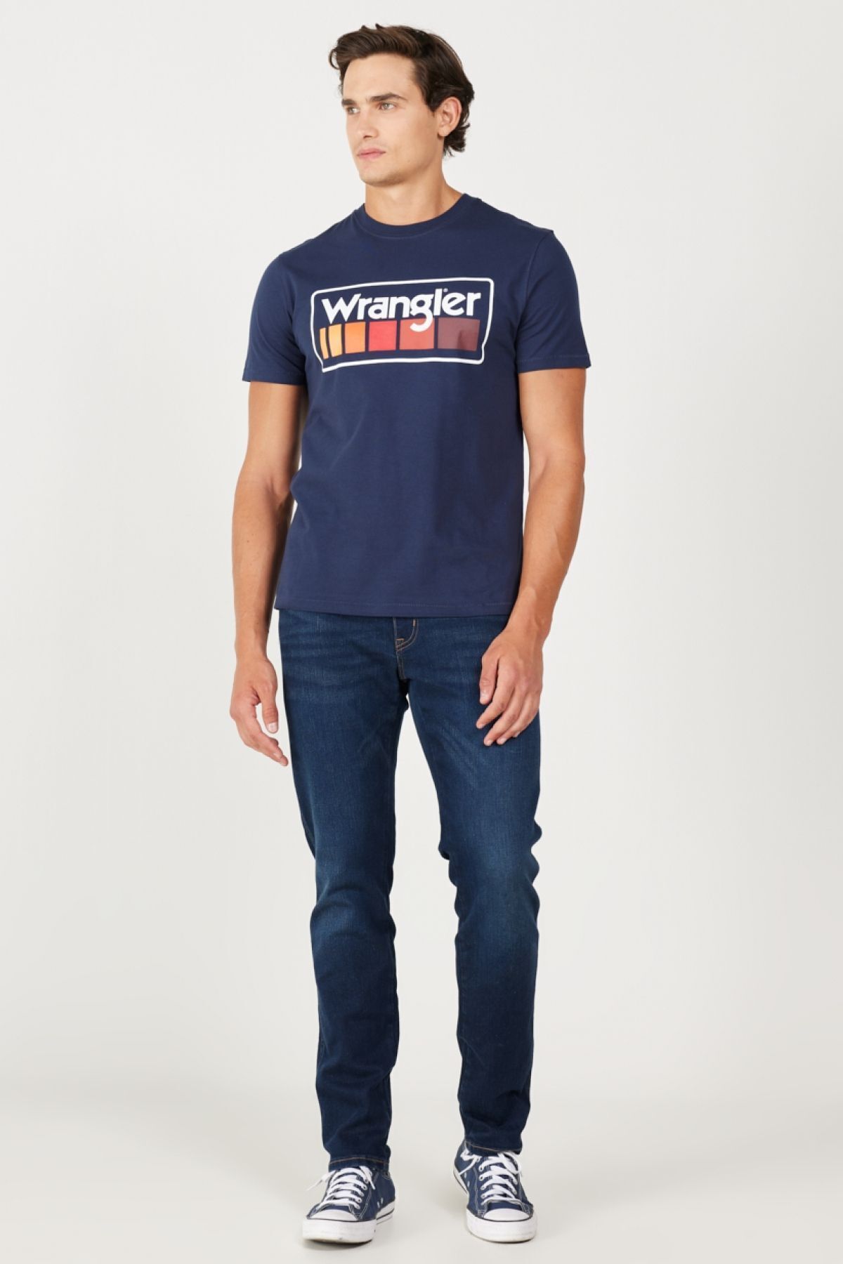شلوار جین آبی مردانه تگزاس به طور منظم مناسب برش نرمال کمر باریک و رنگ قابل انعطاف Wrangler