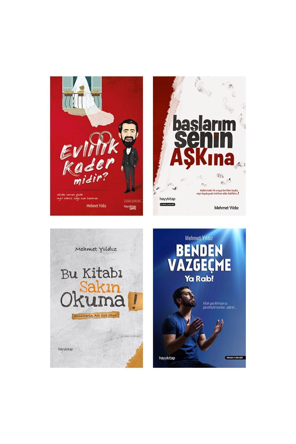 hayykitap 4 Kitap/ Evlilik Kader Midir? - Başlarım Senin Aşkına - Bu Kitabı Sakın Okuma - Benden Vazgeçme Ya R
