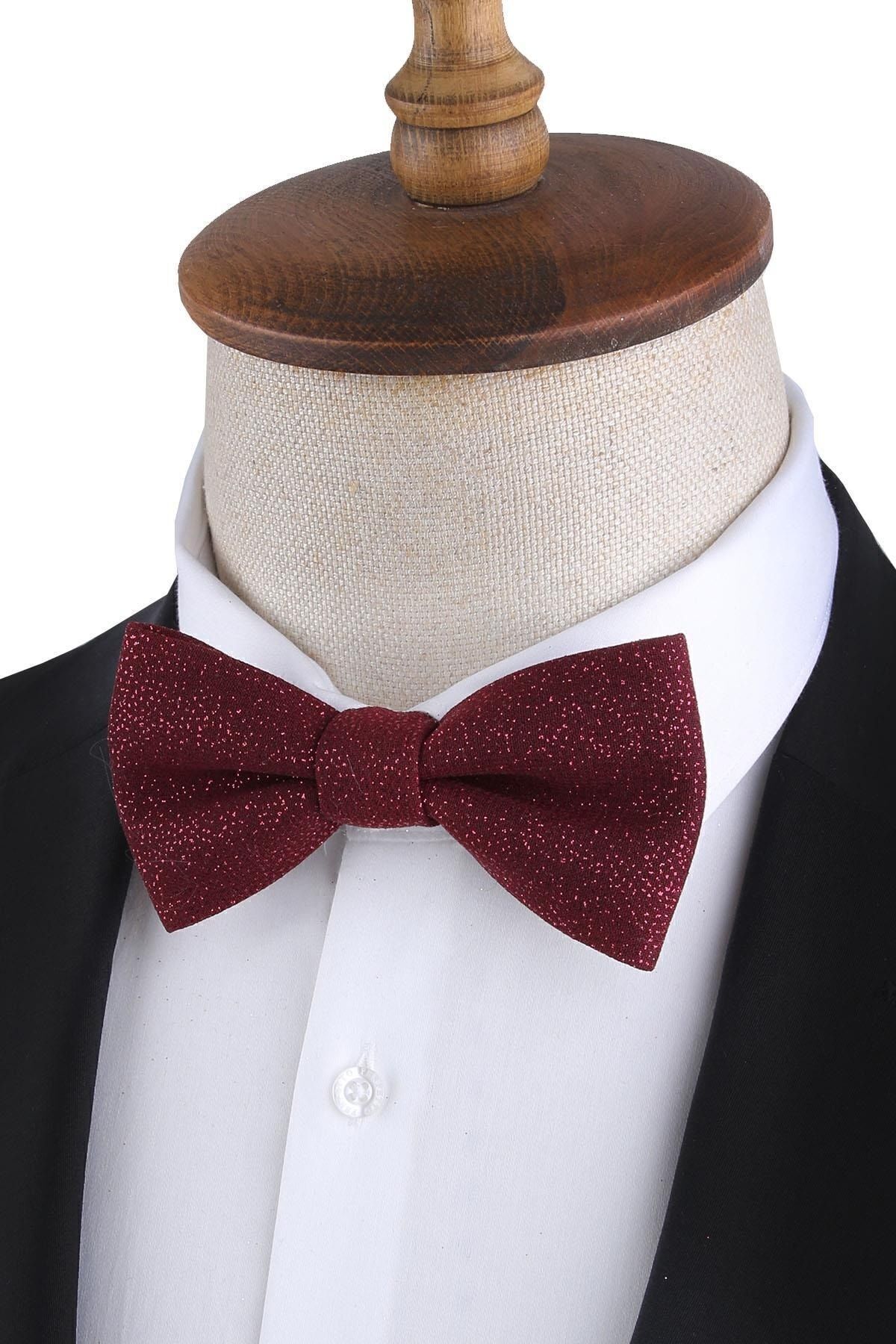  پاپیون دامادی زرشکی براق P1694