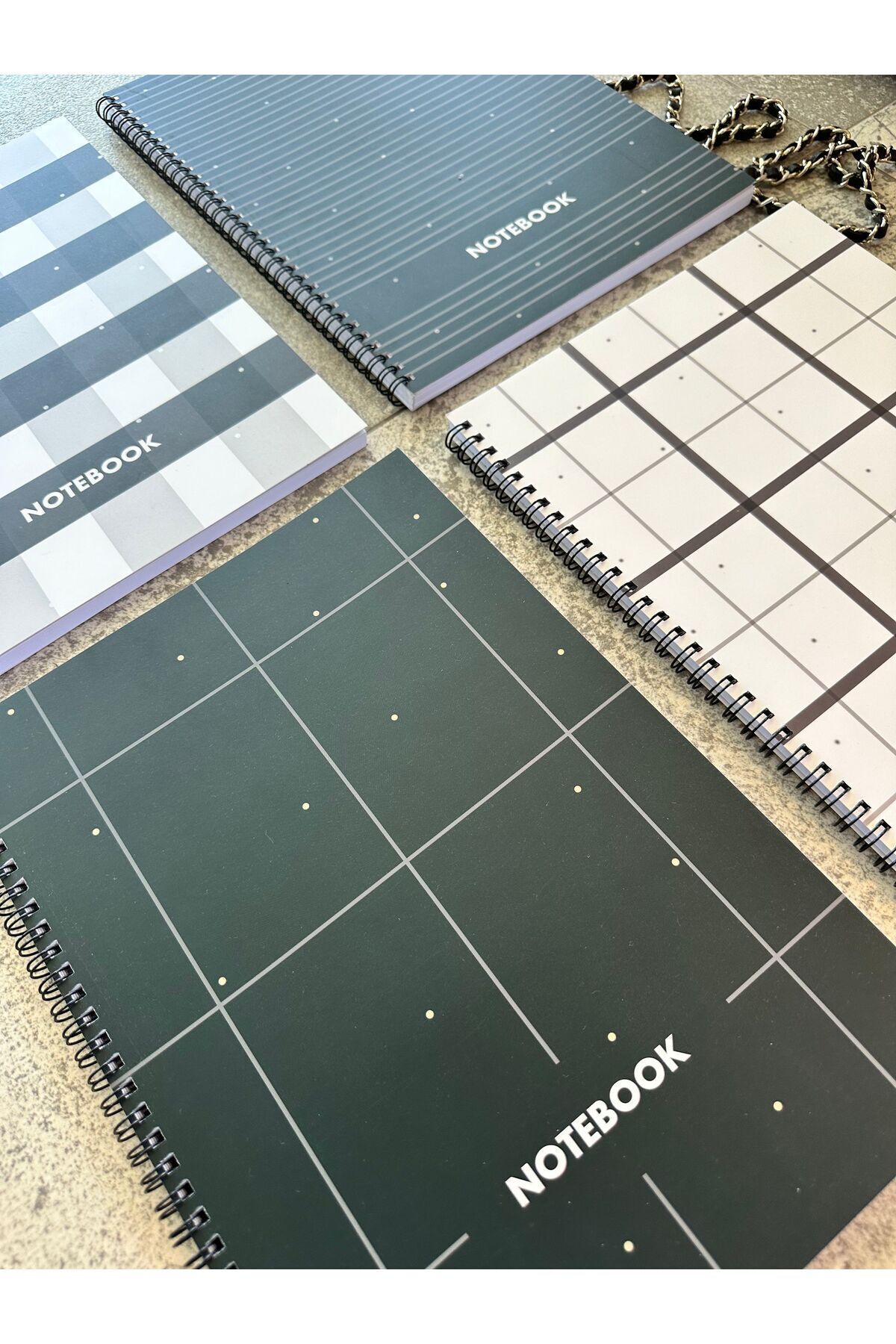 Smile Notes-A4 Spiral School Notebook 80 Sheets 160 Pages Set of 4 Checks 3