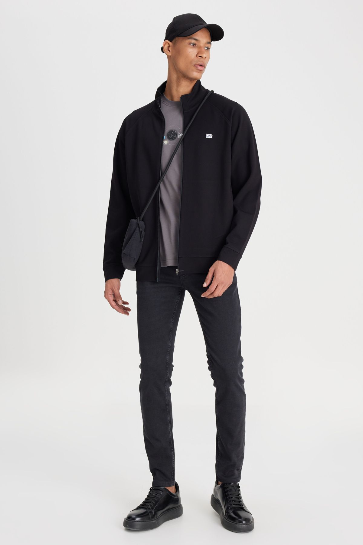 شلوار جین مشکی مردانه سیاه Skinny Fit Slim کمر کم Flexible Malone Lee