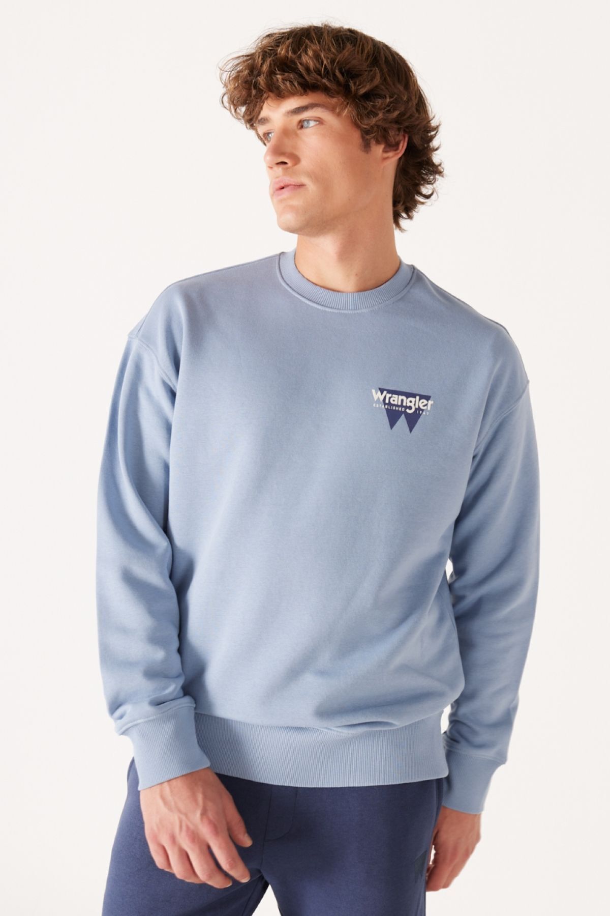 سویشرت آبی مردانه دوچرخه برش بلند و آرام Wrangler