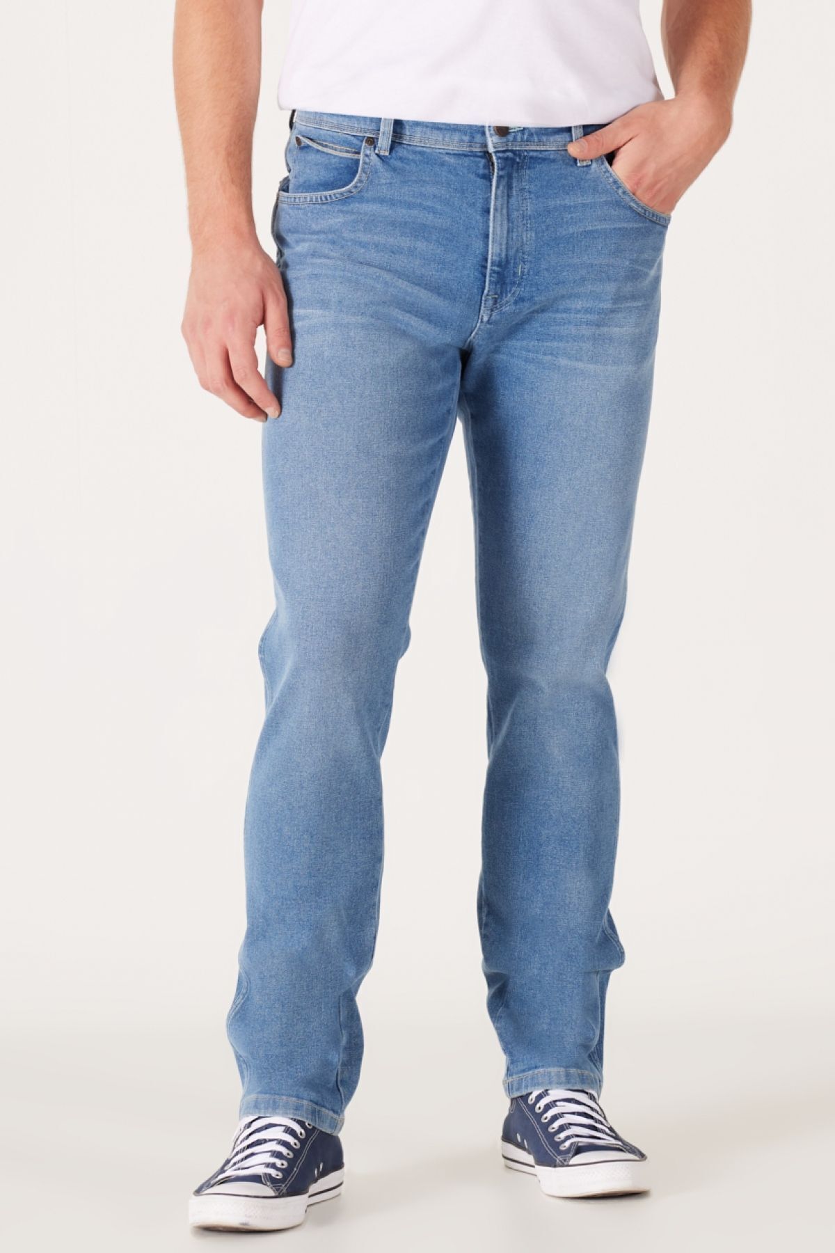 شلوار جین آبی مردانه تگزاس باریک و کمر انعطاف پذیر Wrangler