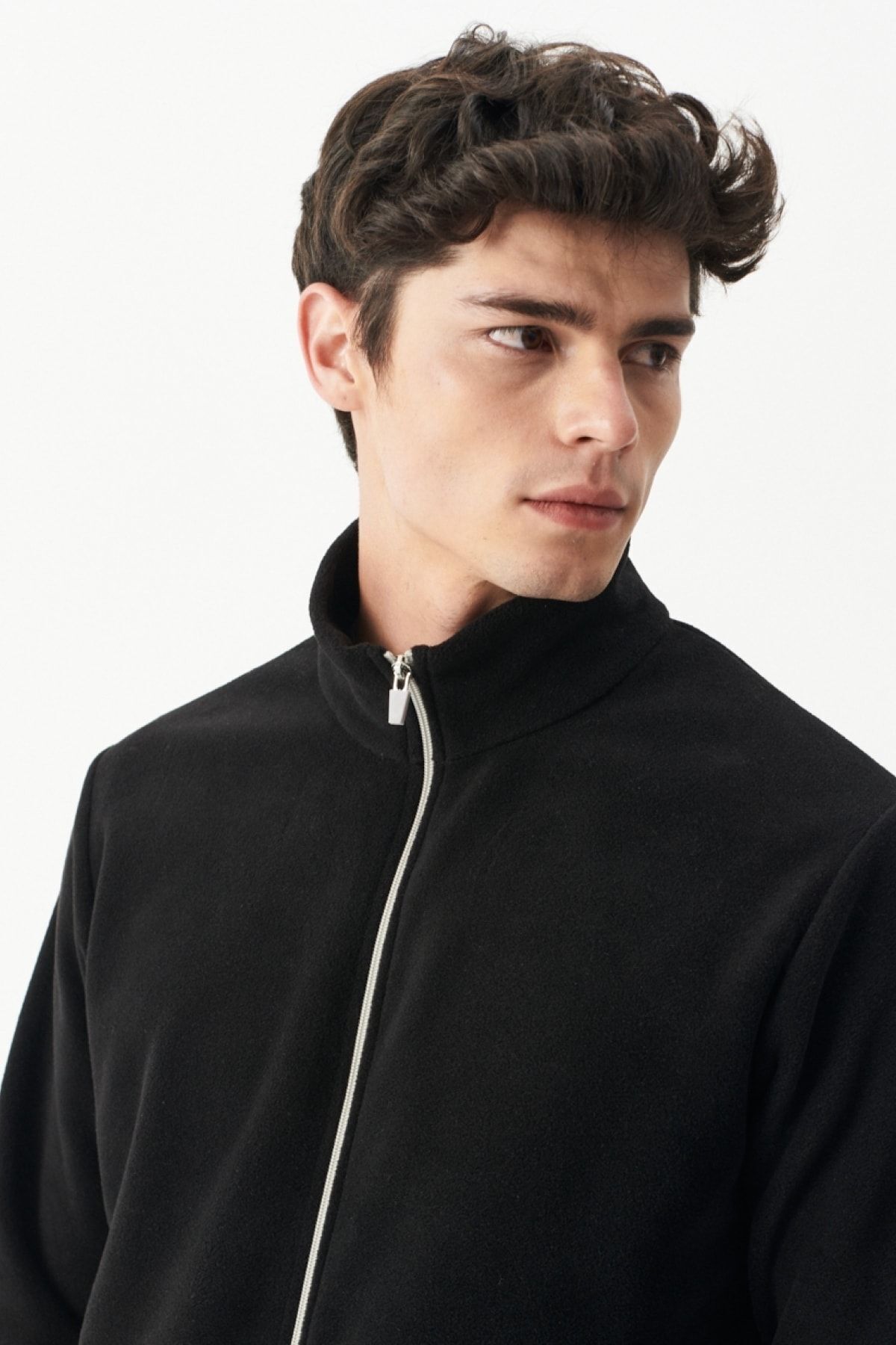 Riders by Lee-Černá pánská fleecová mikina Regular Fit Regular Střih na zip 4