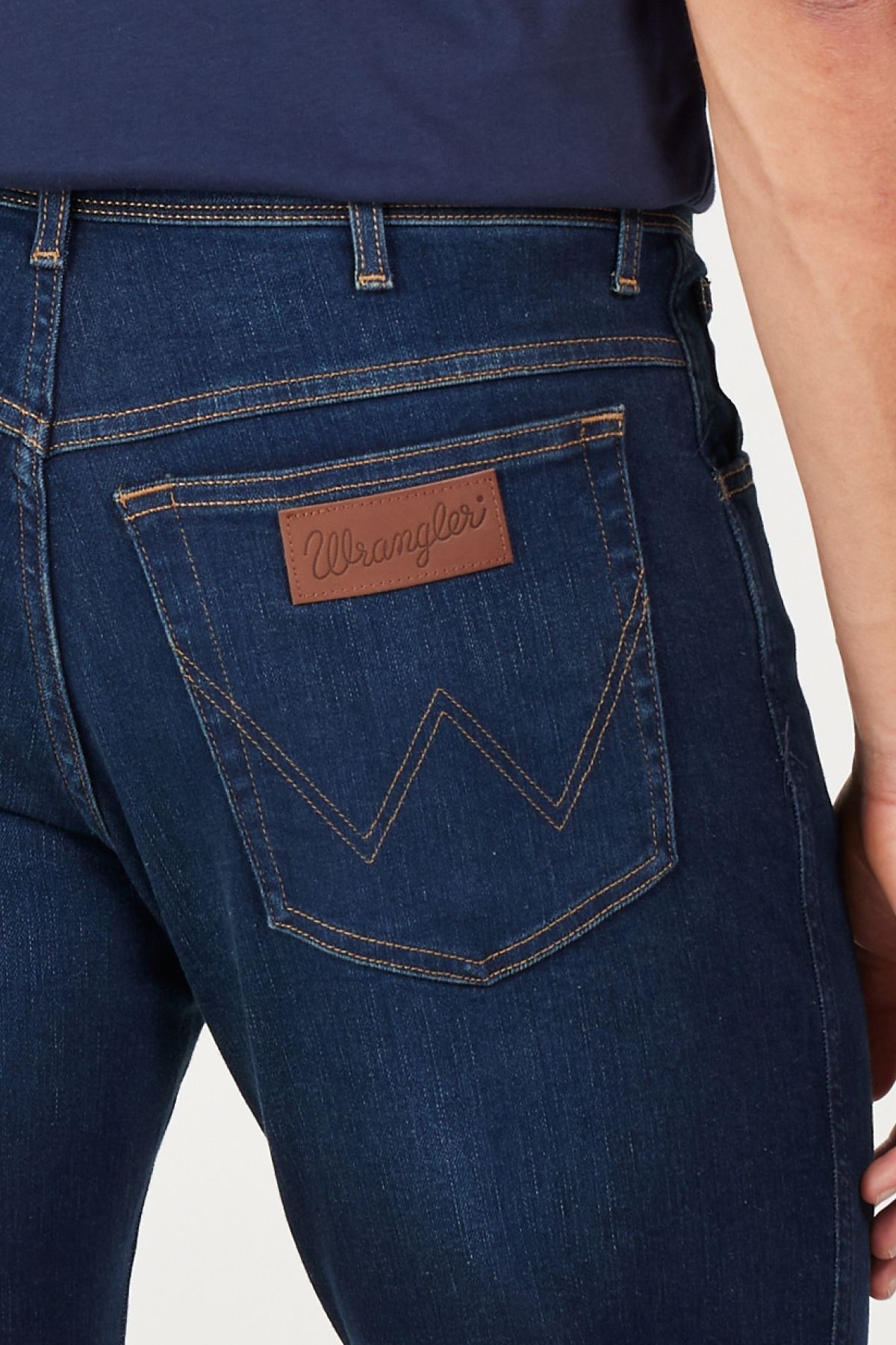 شلوار جین آبی مردانه تگزاس به طور منظم مناسب برش نرمال کمر باریک و رنگ قابل انعطاف Wrangler