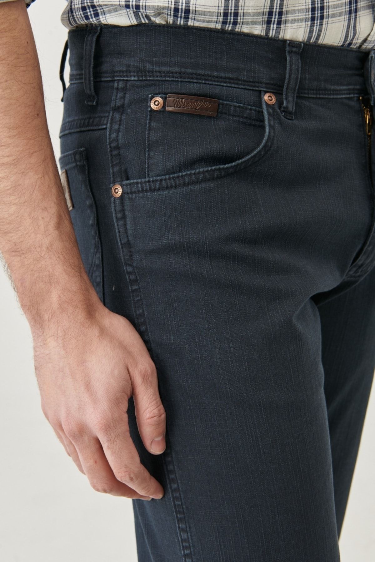 شلوار جین آبی مردانه تگزاس مستقیم فلش ساده کمر معمولی انعطاف پذیر PANTS Wrangler