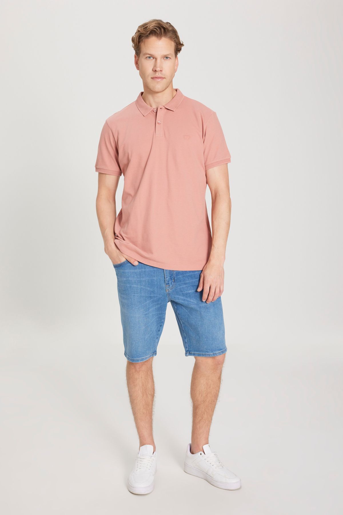 تی شرت یقه پولو صورتی مردانه به طور منظم مناسب برش طبیعی چوگان 100 ٪ پنبه T Wrangler