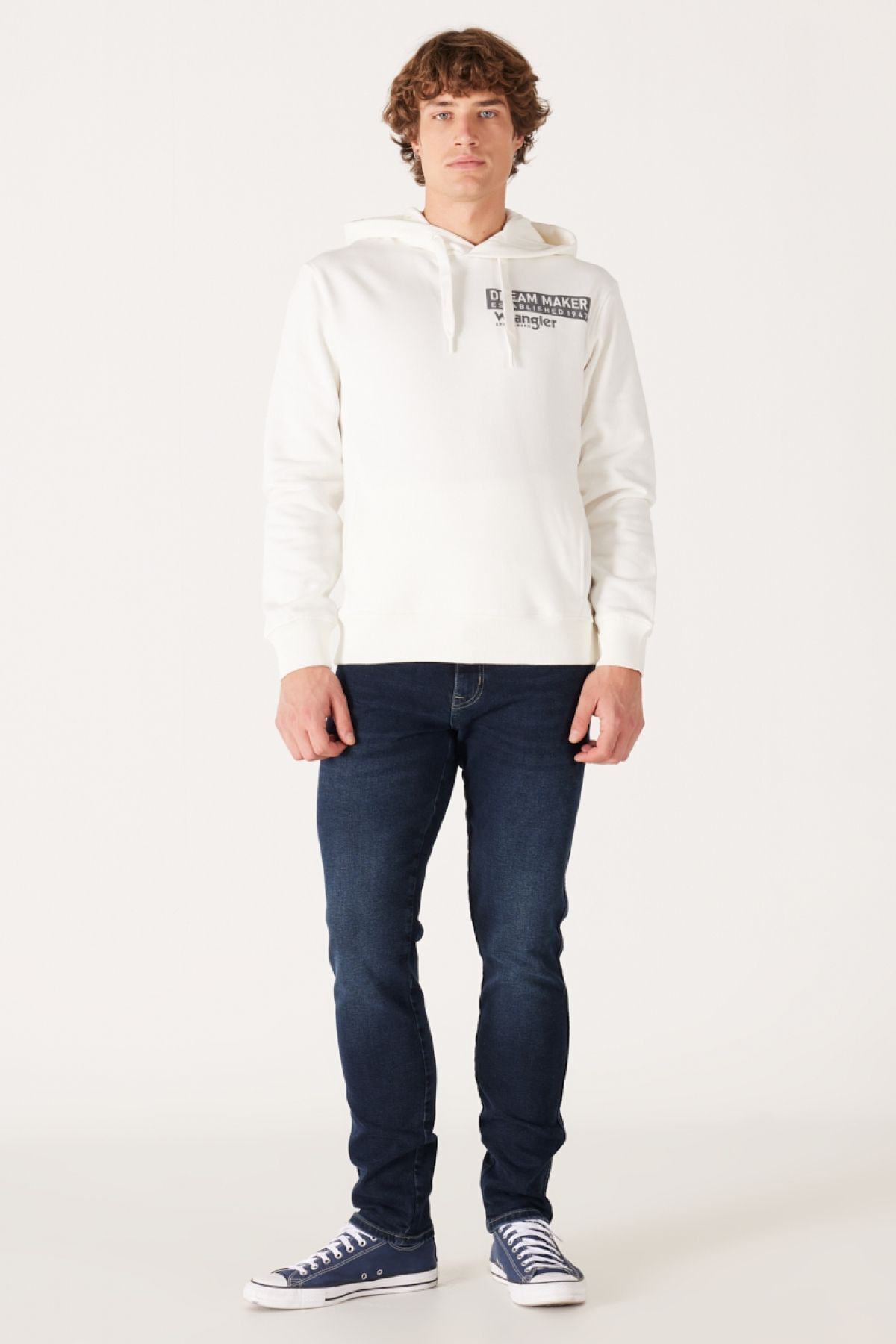 سویشرت سفید مردانه به طور منظم مناسب برش طبیعی خورده پوست Wrangler