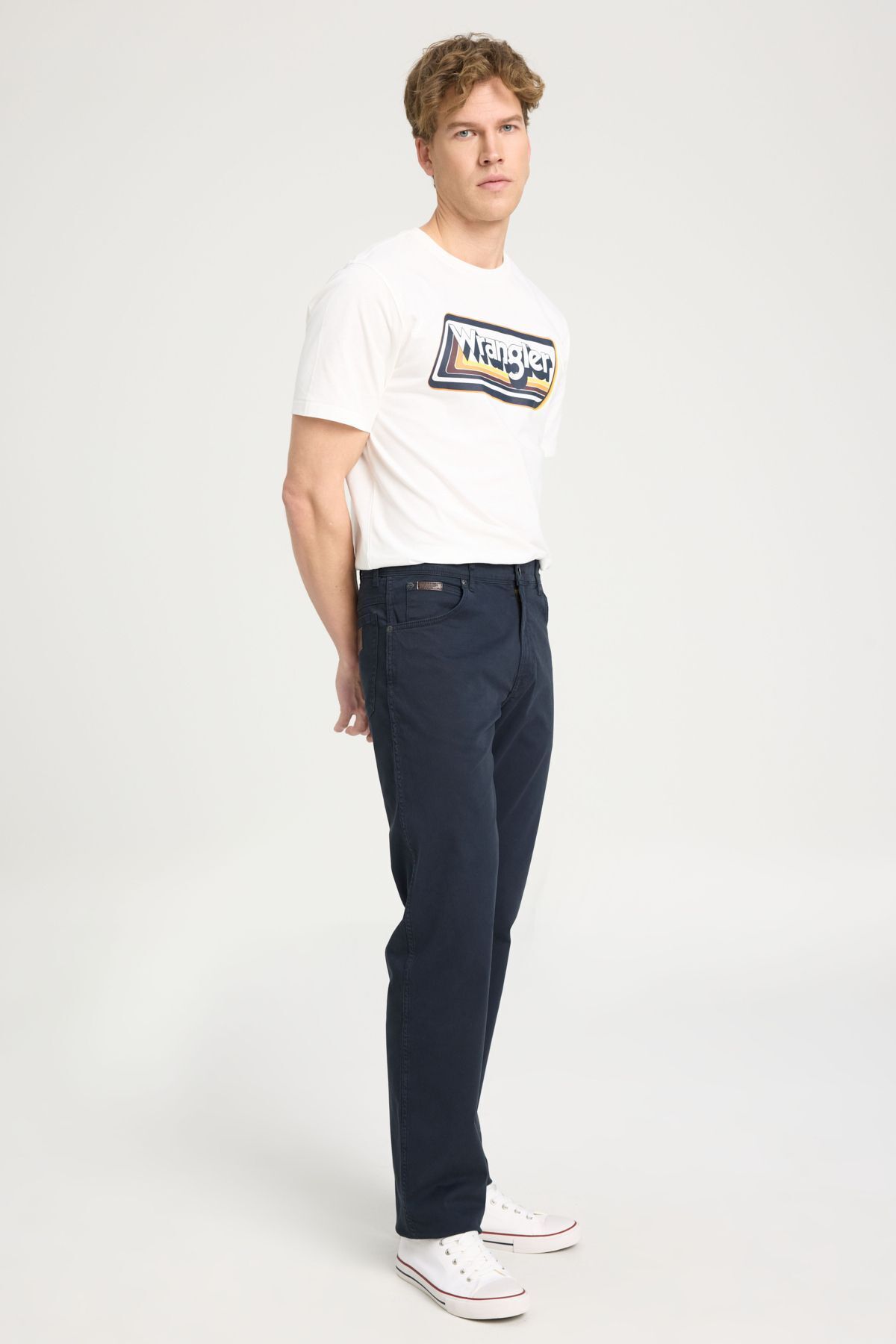 شلوار جین آبی مردانه Flash Straight Cuting Normal Bel Texas Navy Blue Pants قابل انعطاف Wrangler